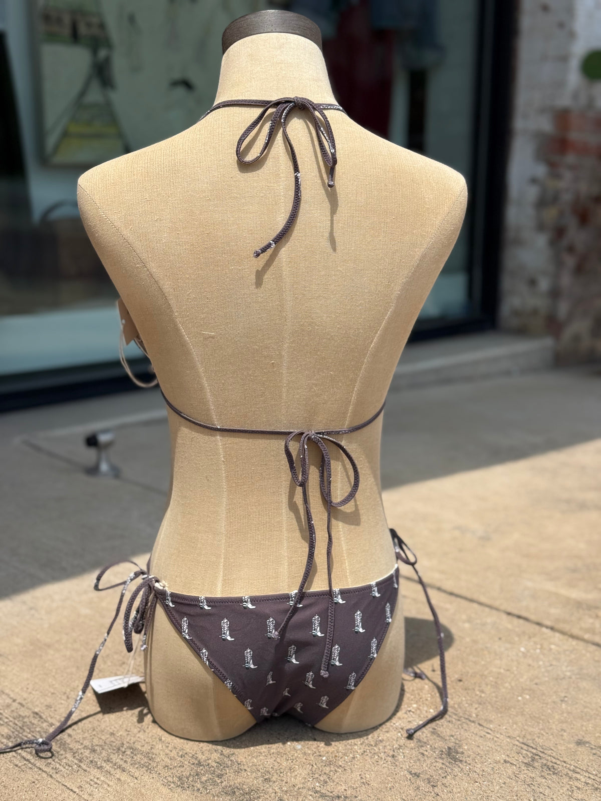 Brown Cowboy Bikini Bottoms