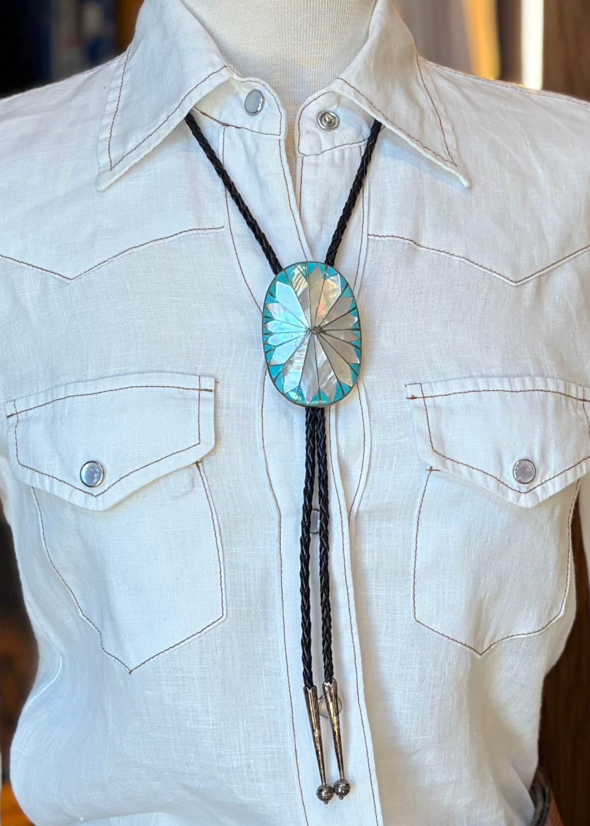 Zuni Mother Of Pearl Bolo