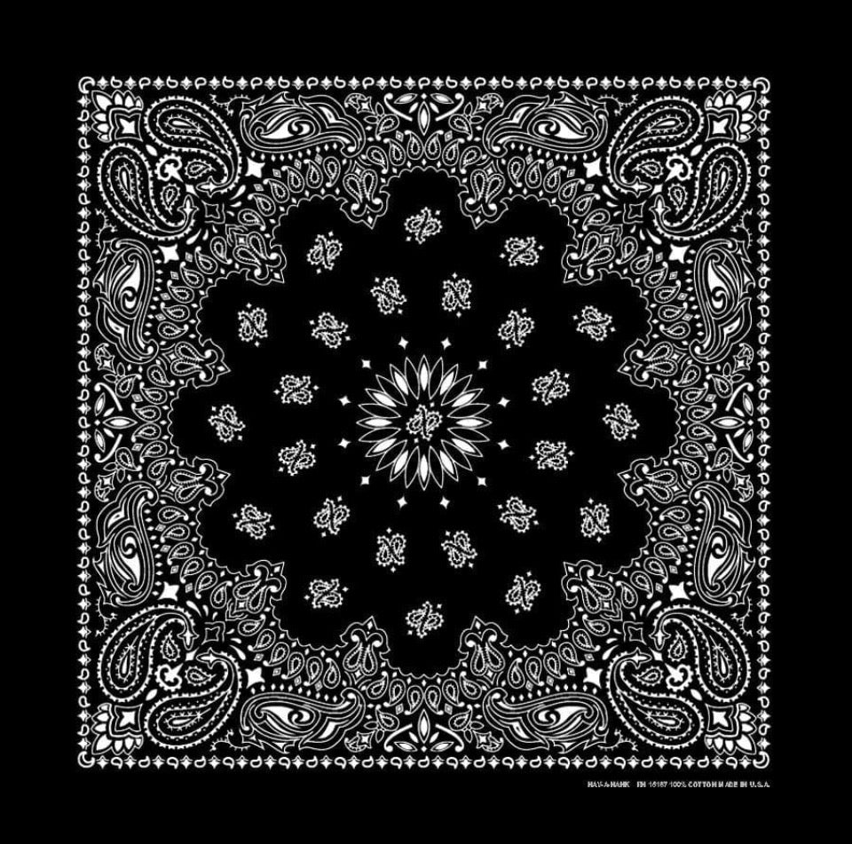 Small Black Paisley Bandana