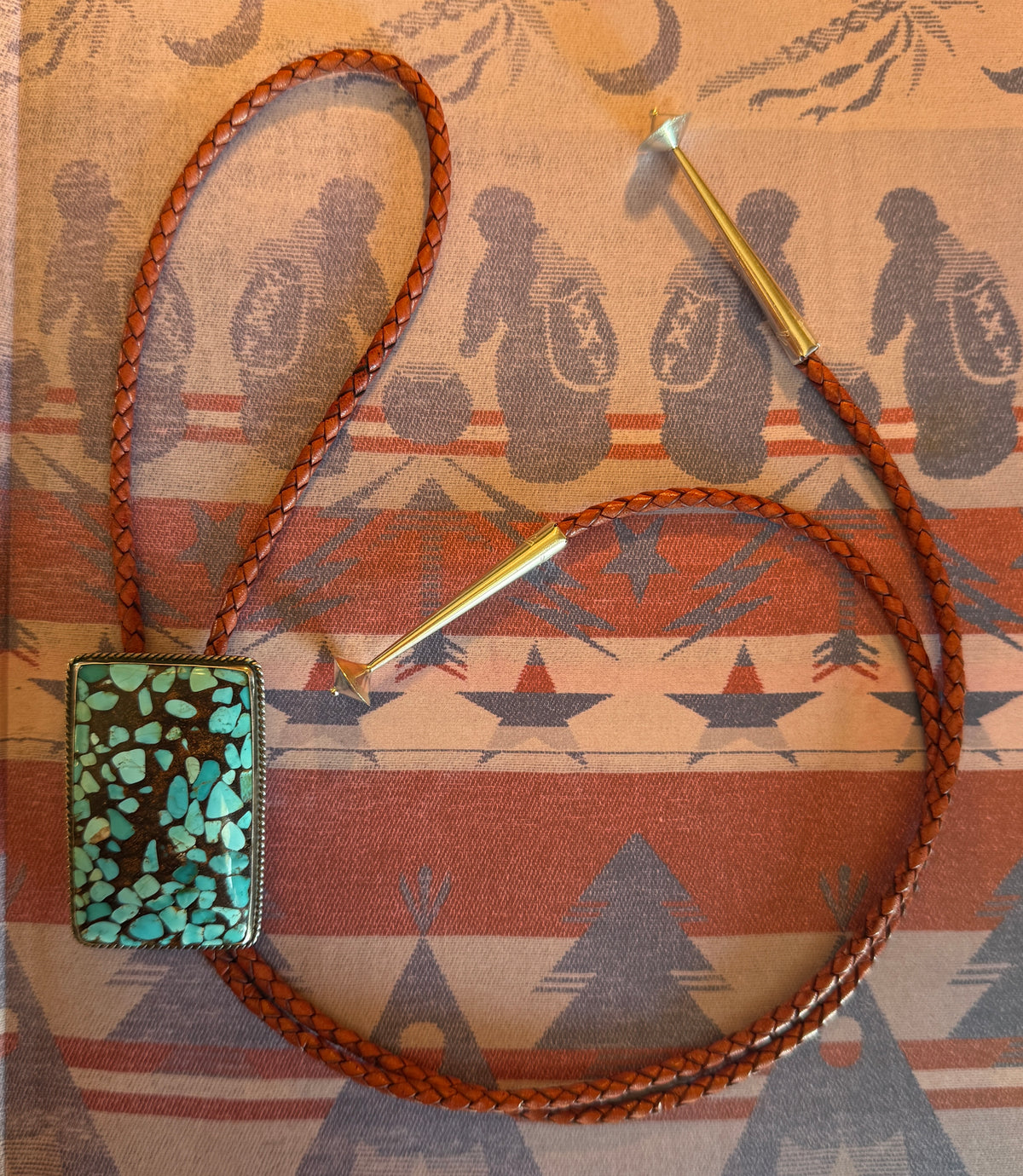 Turquoise &amp; Silver Bolo Tie