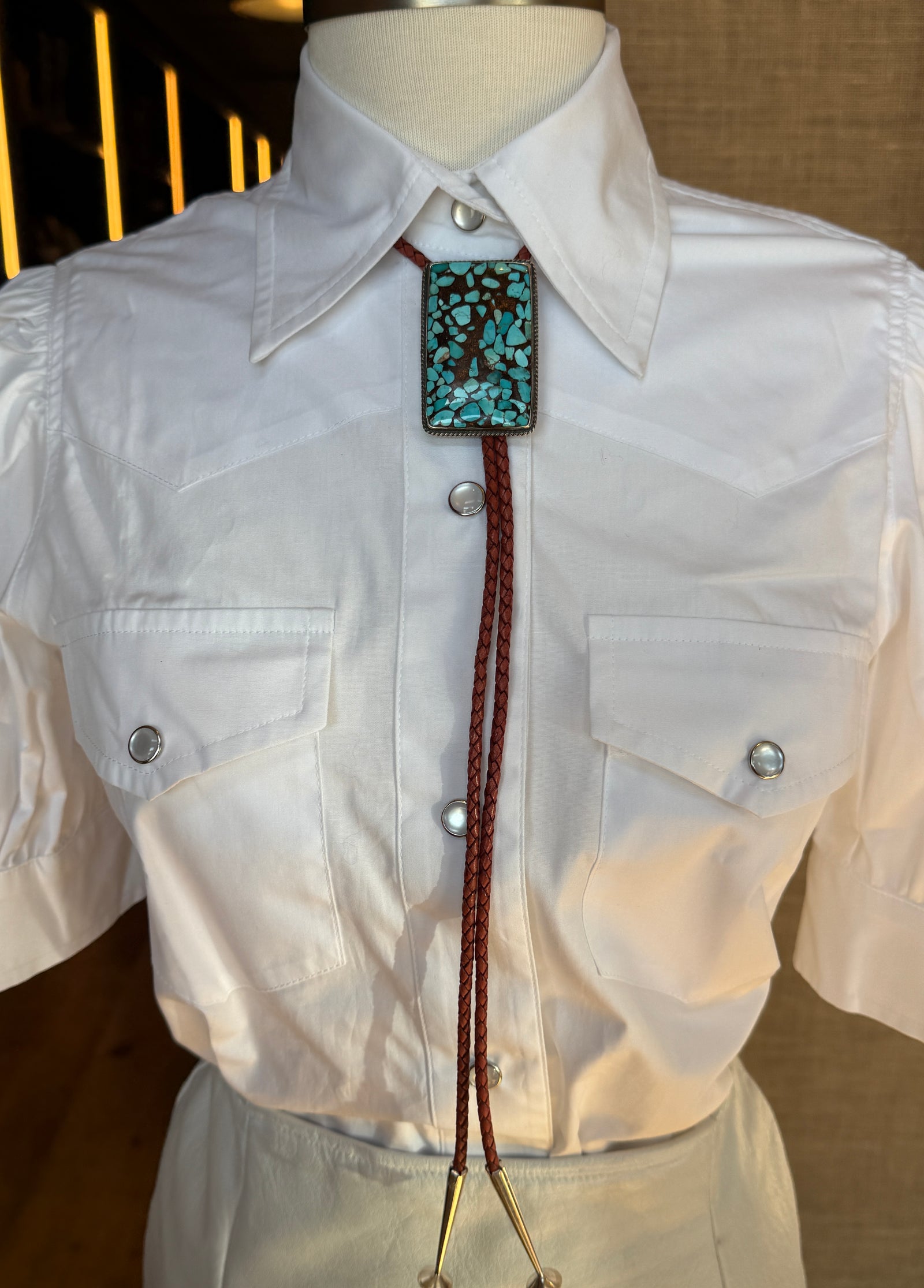 Turquoise & Silver Bolo Tie