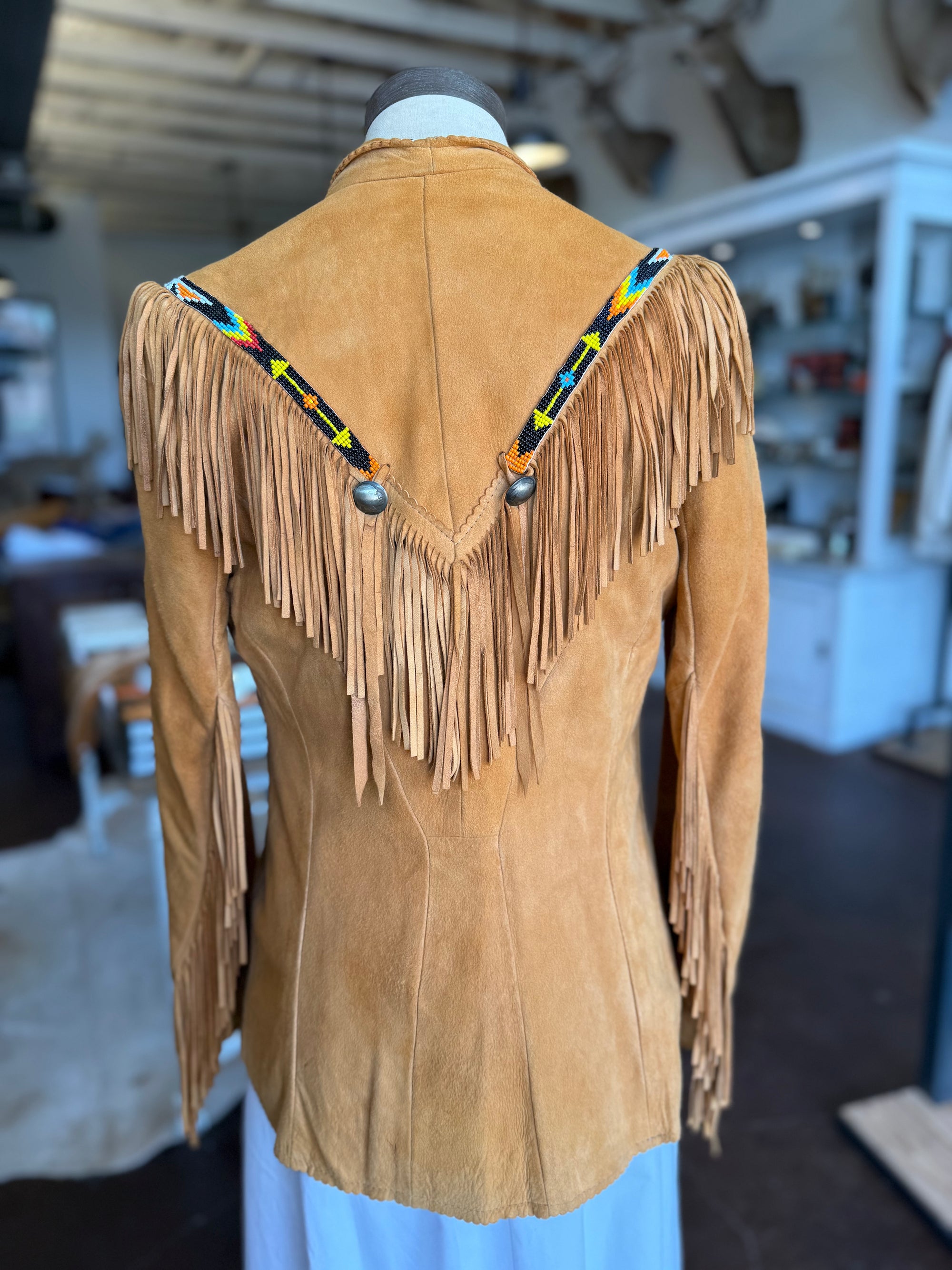 Vintage Char & Sher Beaded Fringe Jacket