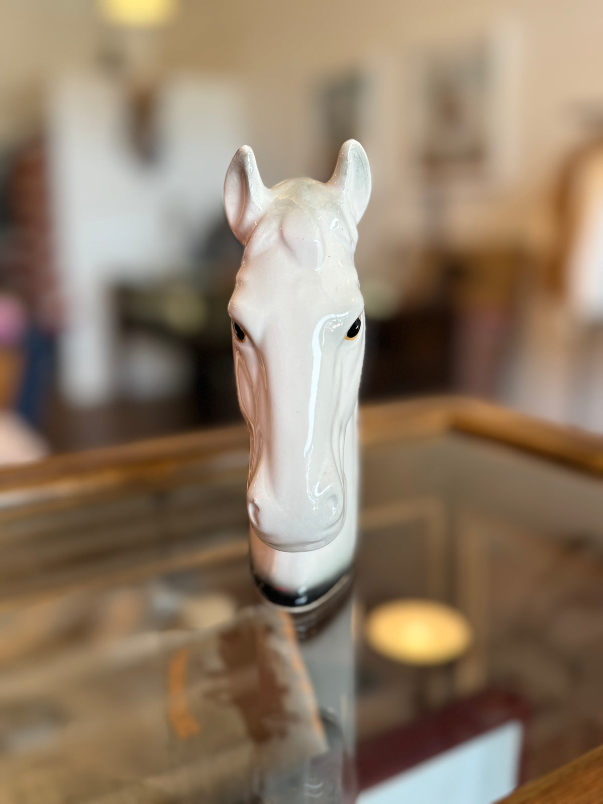 Vintage Ceramic Horse Head Clothing Brush