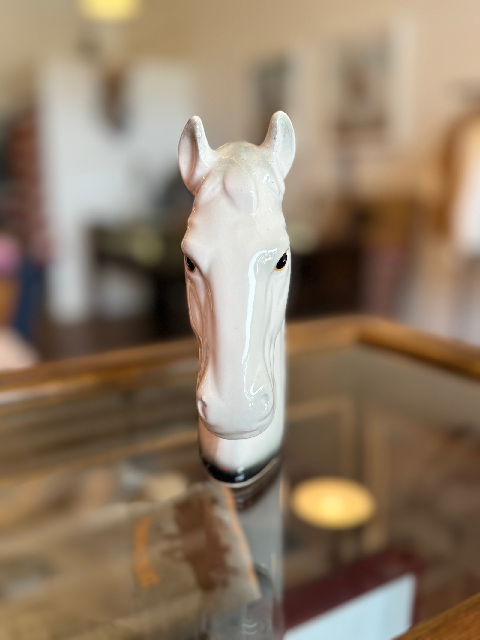 Vintage Ceramic Horse Head Clothing Brush