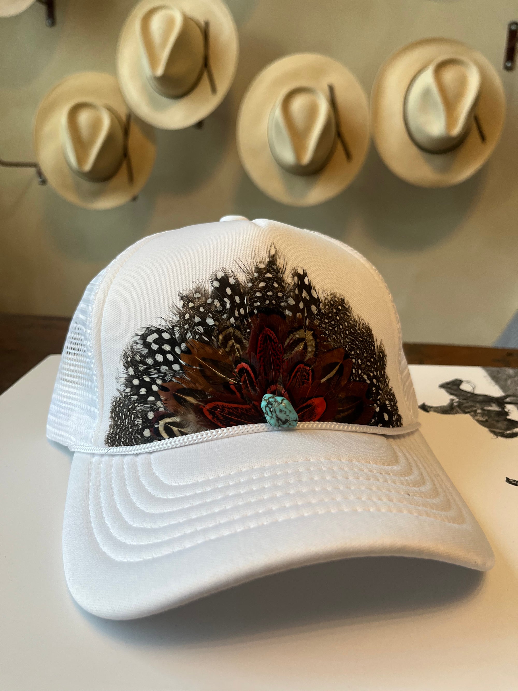 Feather Trucker Hat