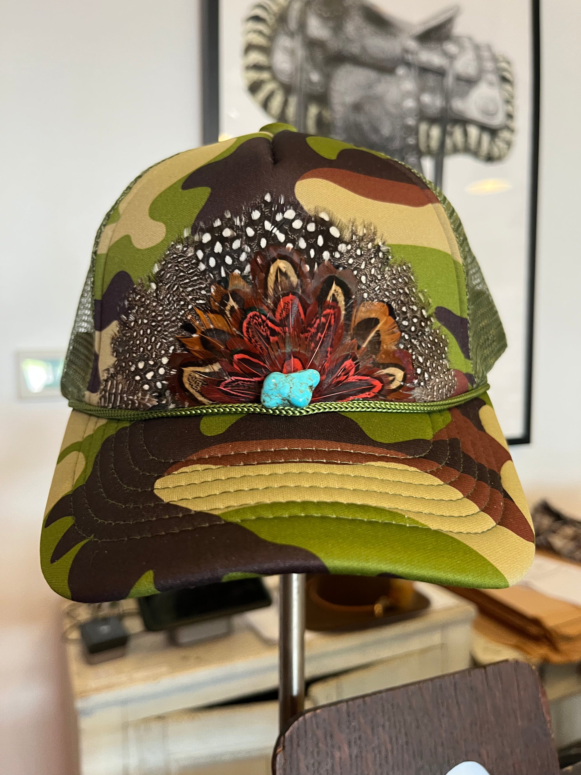 Feather Trucker Hat
