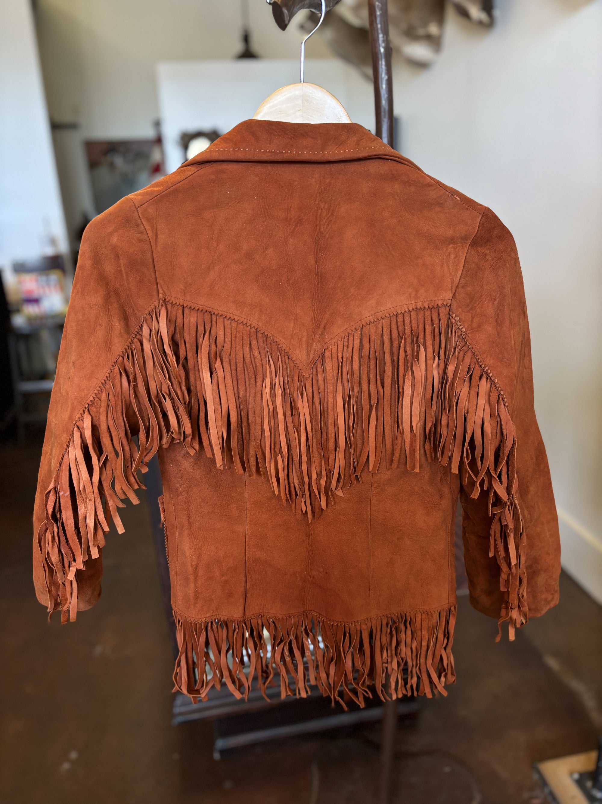 Vintage Deep Burnt Orange Fringe Jacket
