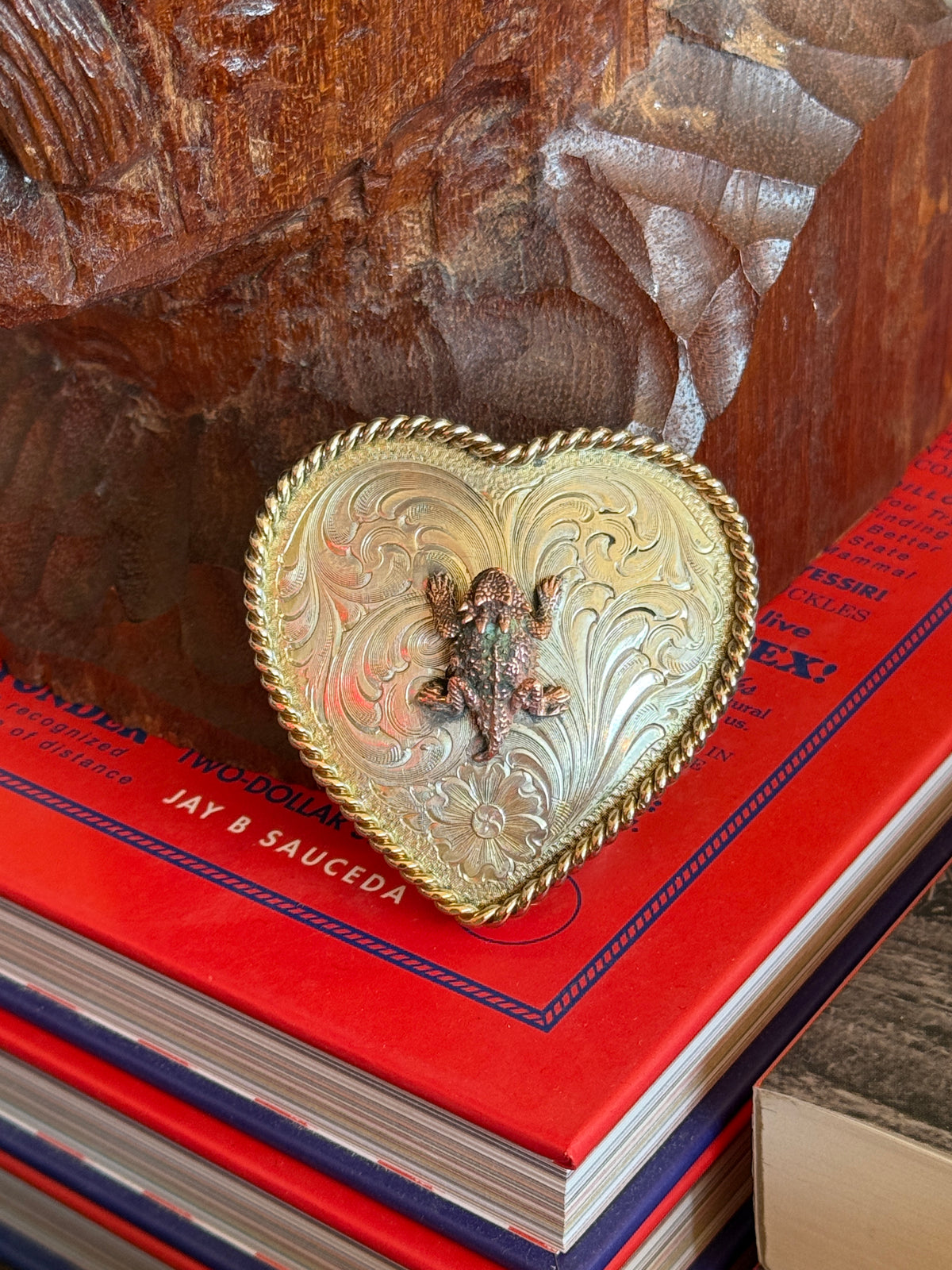 Heart Horned Frog Belt Buckle