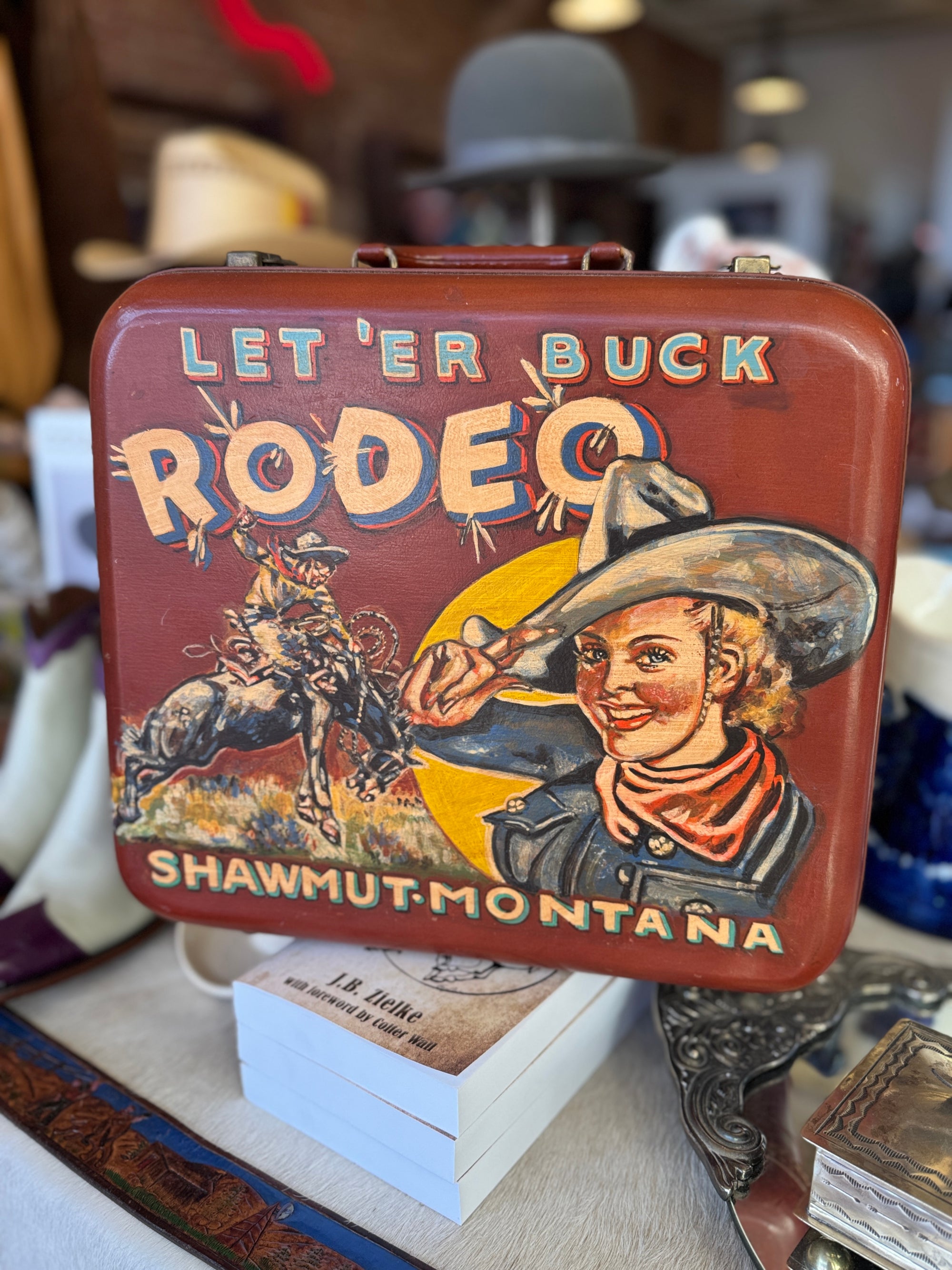 Hand Painted Leather Luggage Piece
