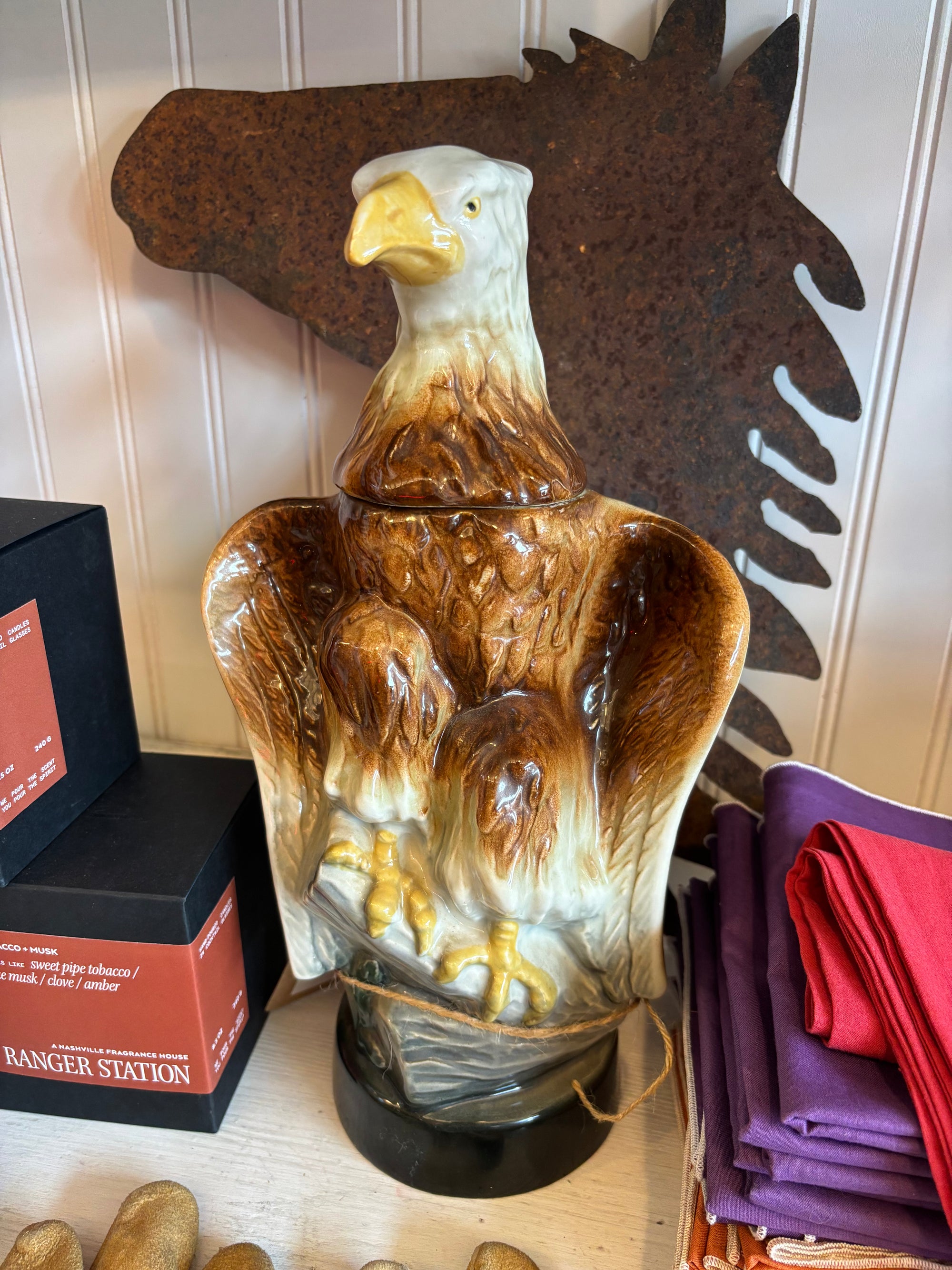 Vintage Ceramic Eagle Cannister