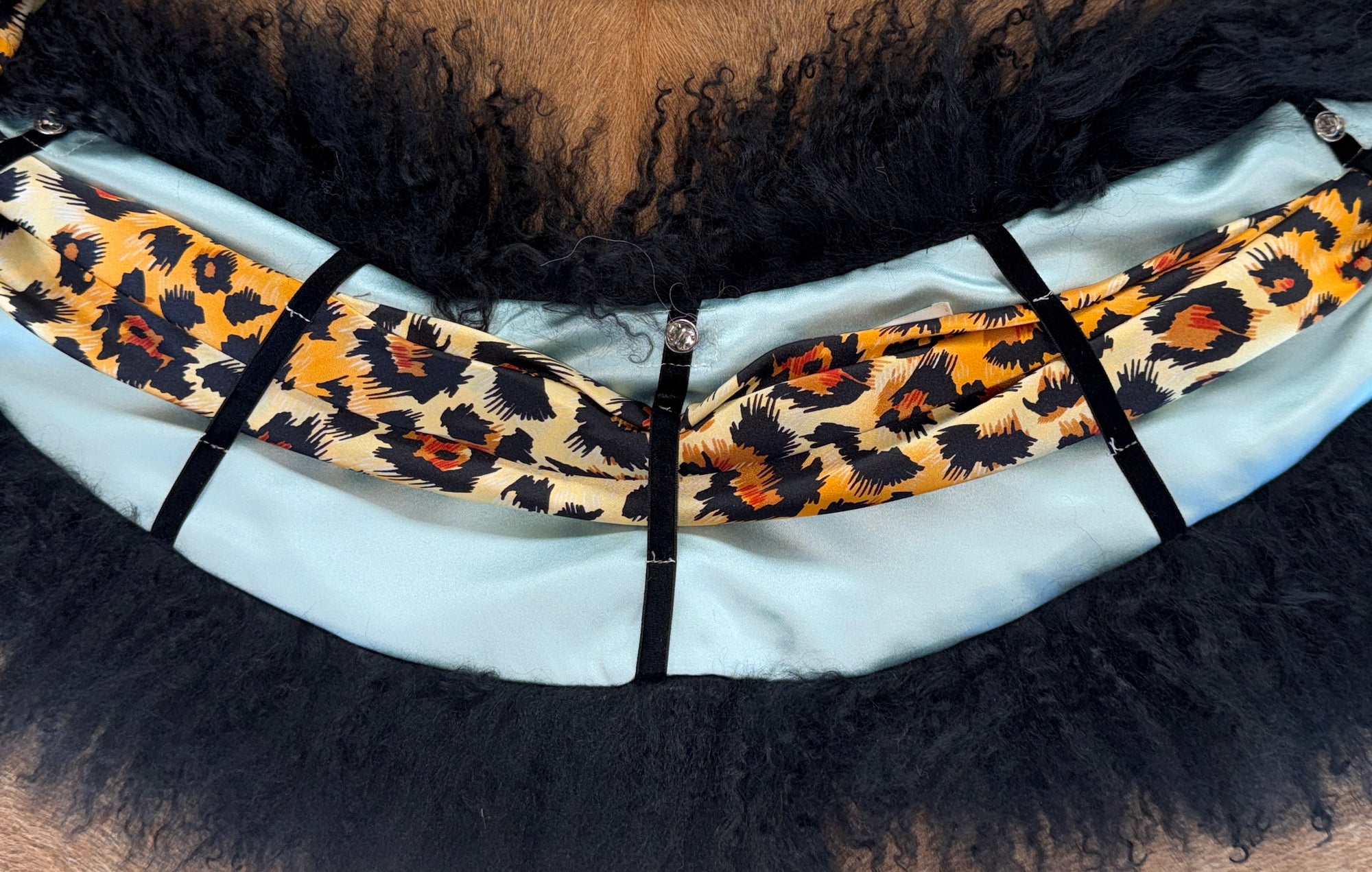 Mongolian Black Lamb Collar with Scarf
