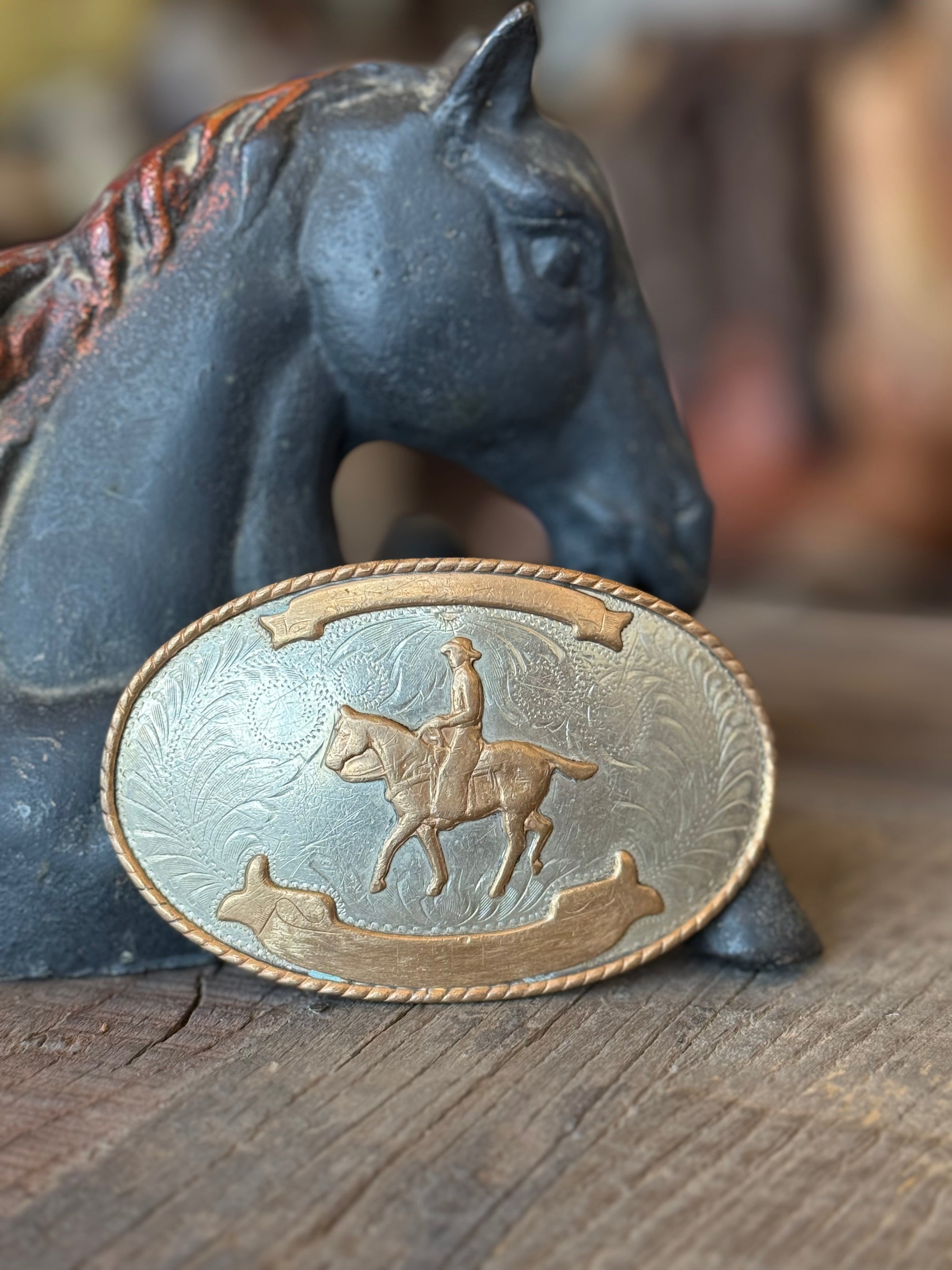 Horse Rider Belt Buckle