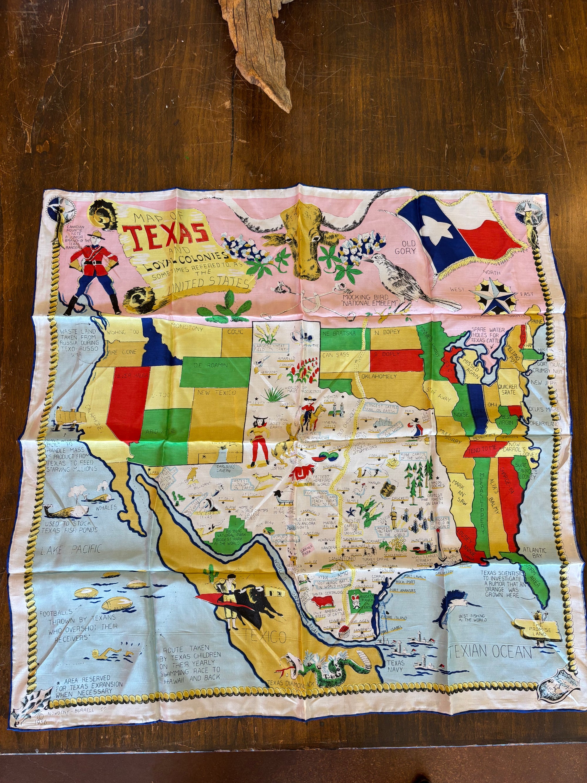 Vintage Texas Souvenir Scarf
