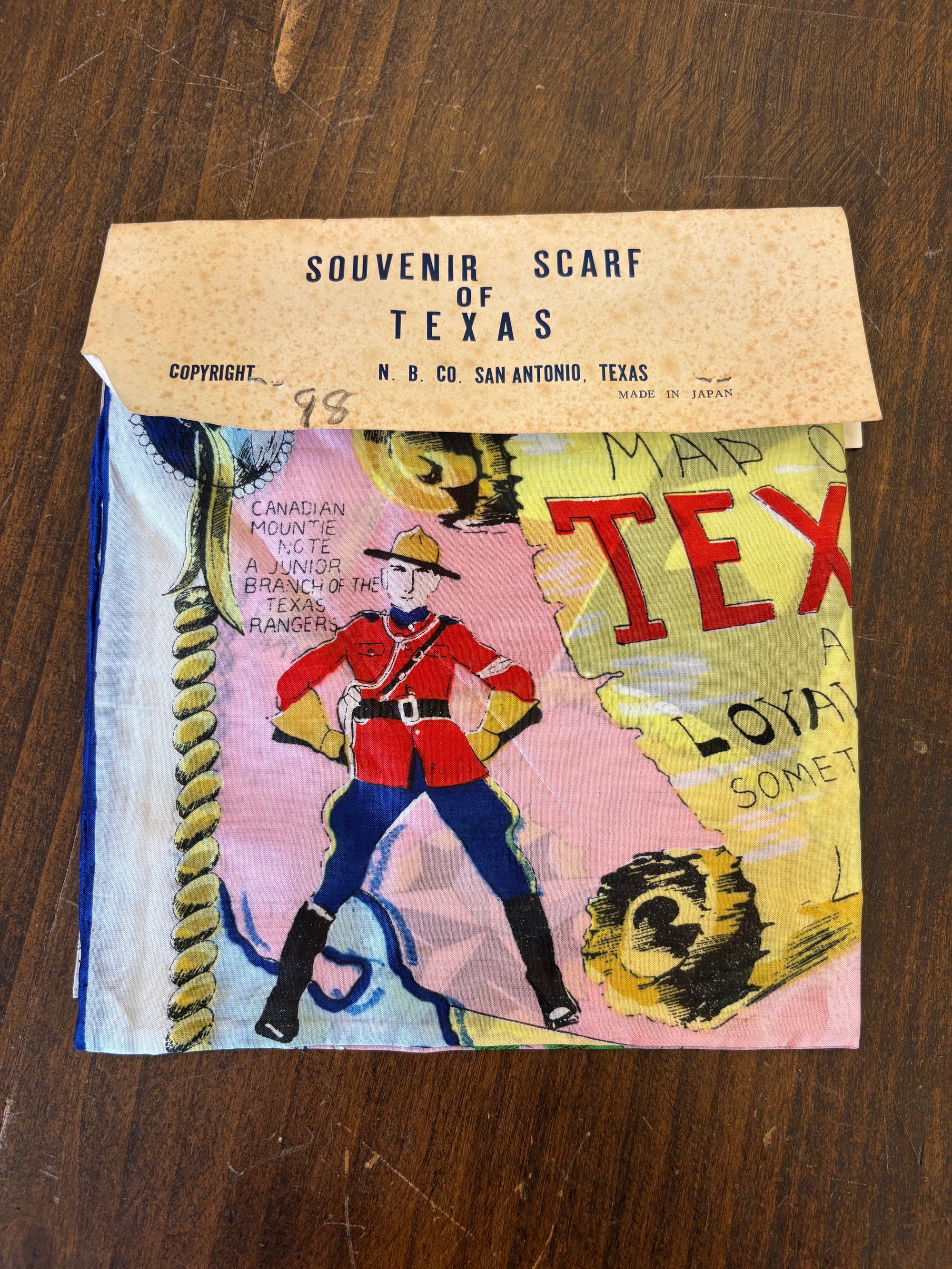 Vintage Texas Souvenir Scarf