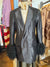 Vintage Black Blazer with Mongolian Lamb Cuff