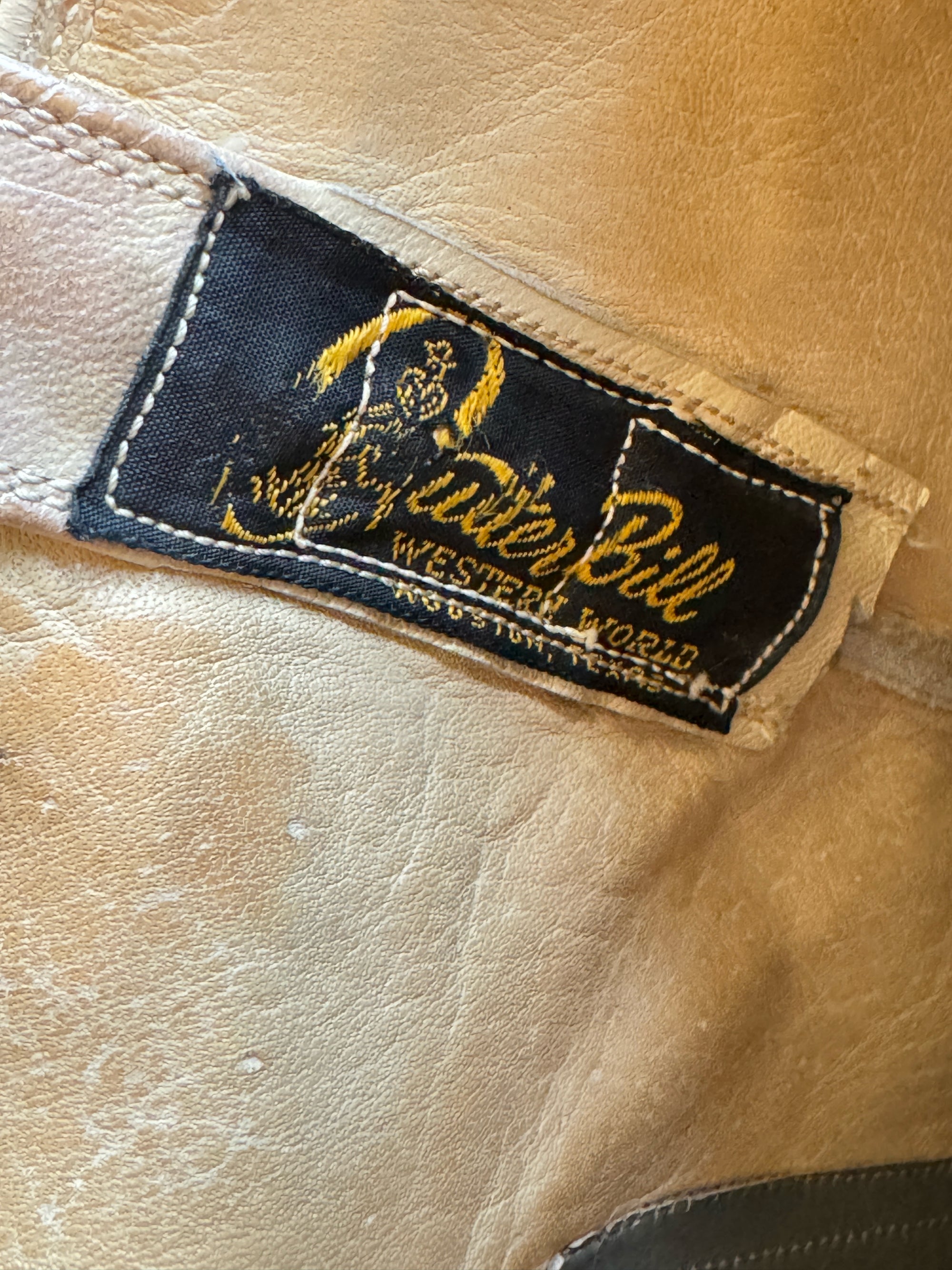 Vintage 80s Cutter Bill Cream Ostrich Boots