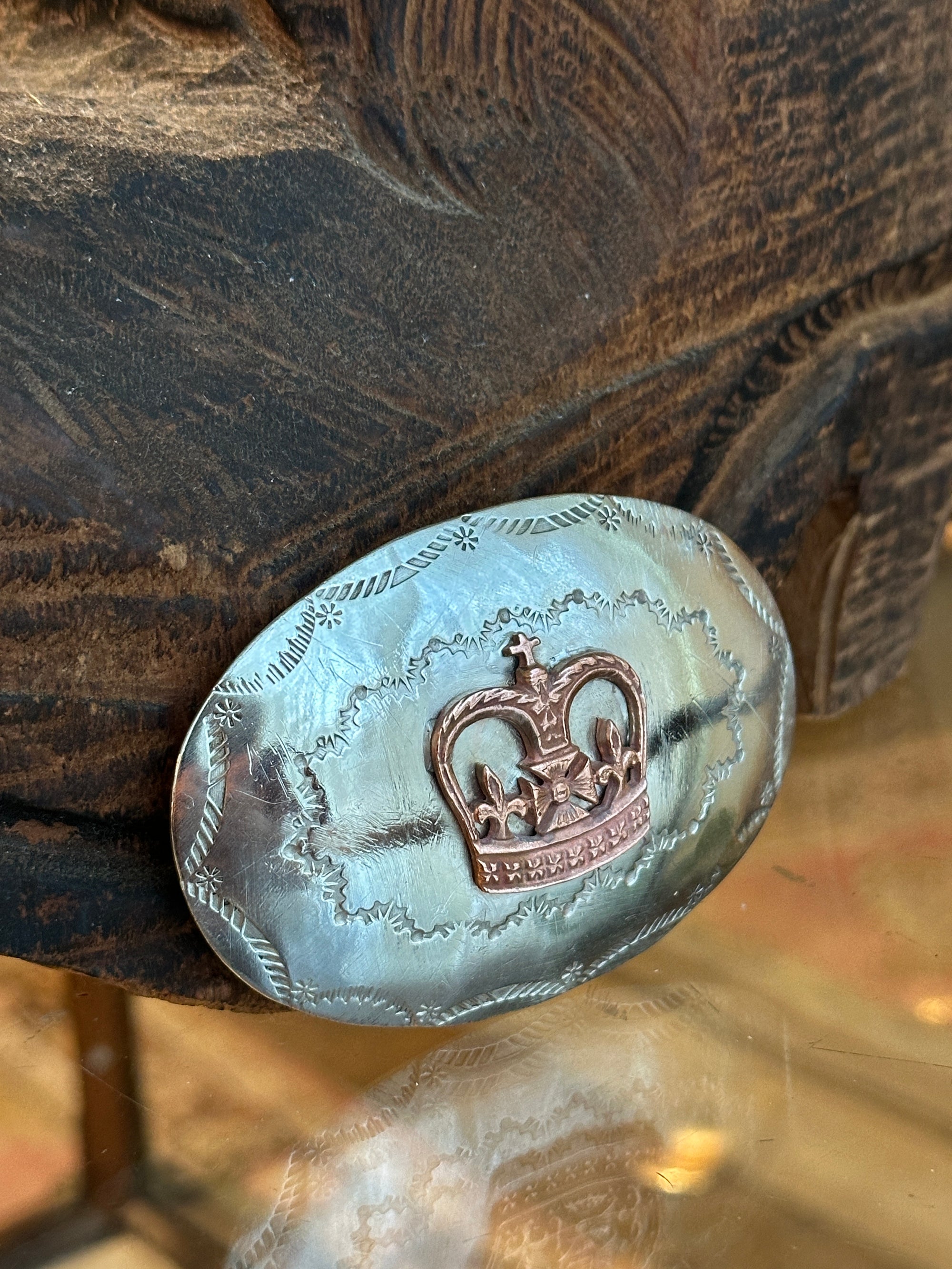 Vintage Crown Belt Buckle