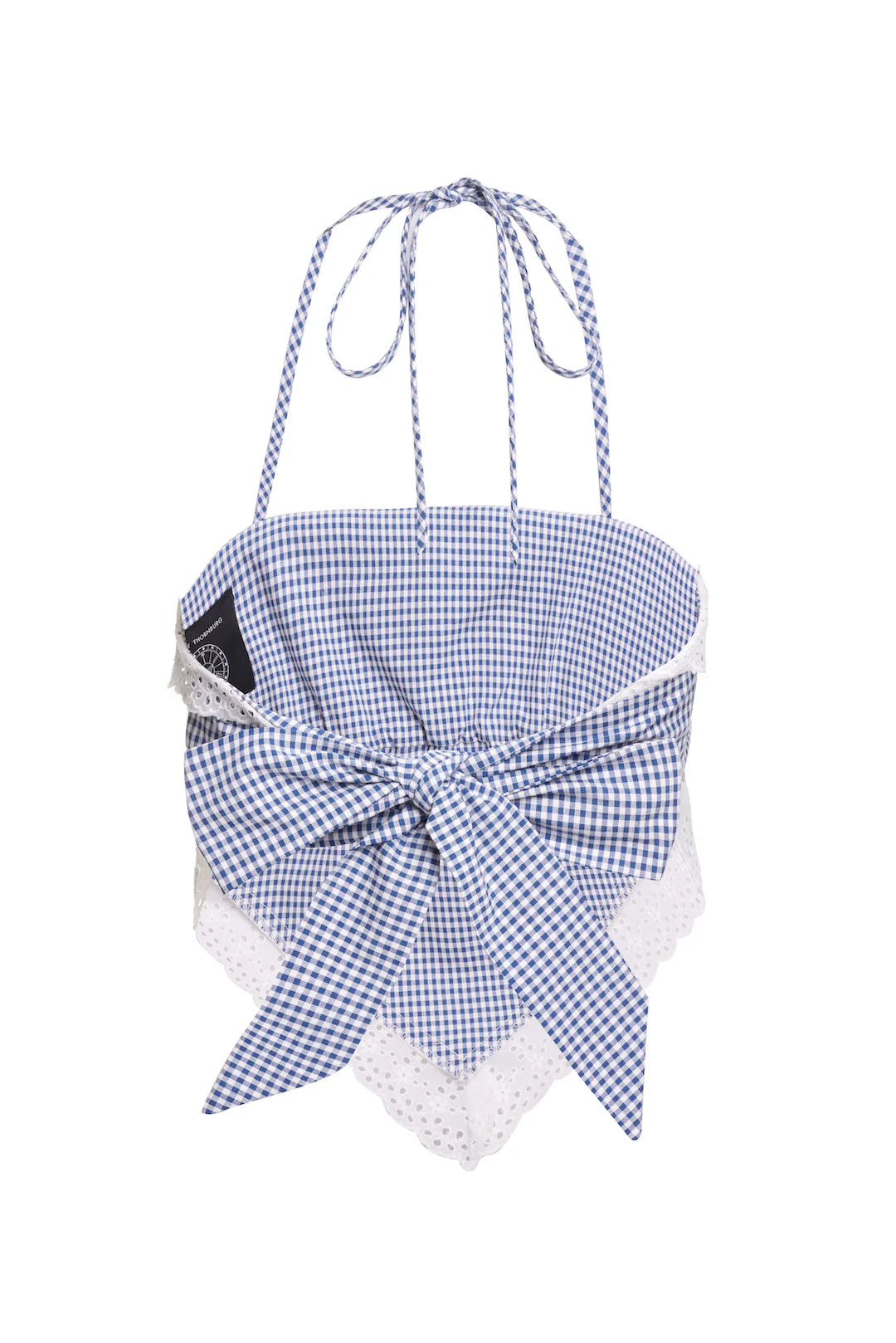 Navy Gingham Handkerchief Top