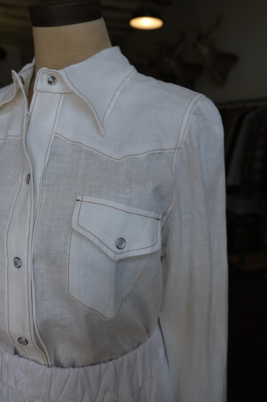 Linen Long Sleeve Western Shirt