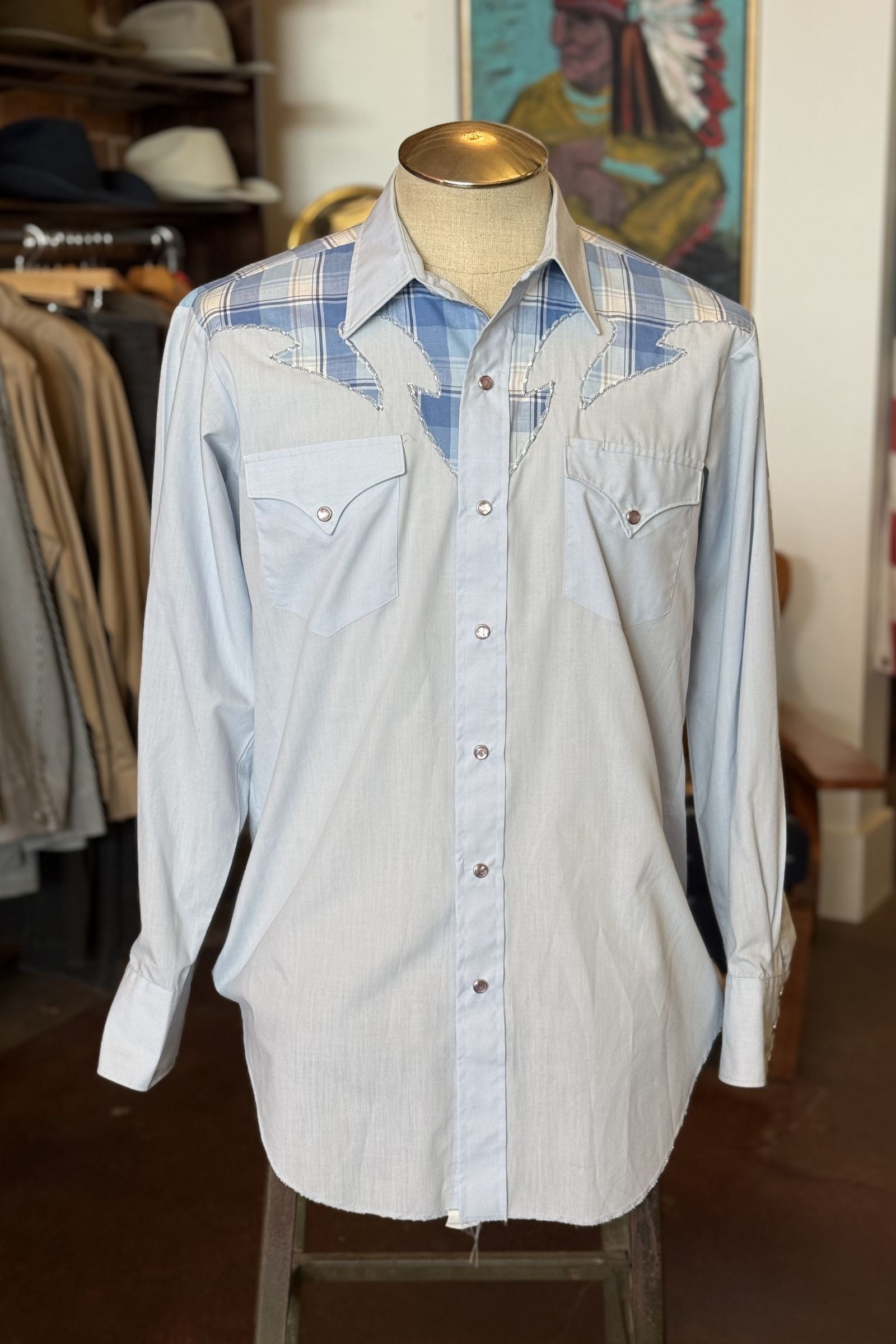 Vintage H Bar C Blue Western Shirt