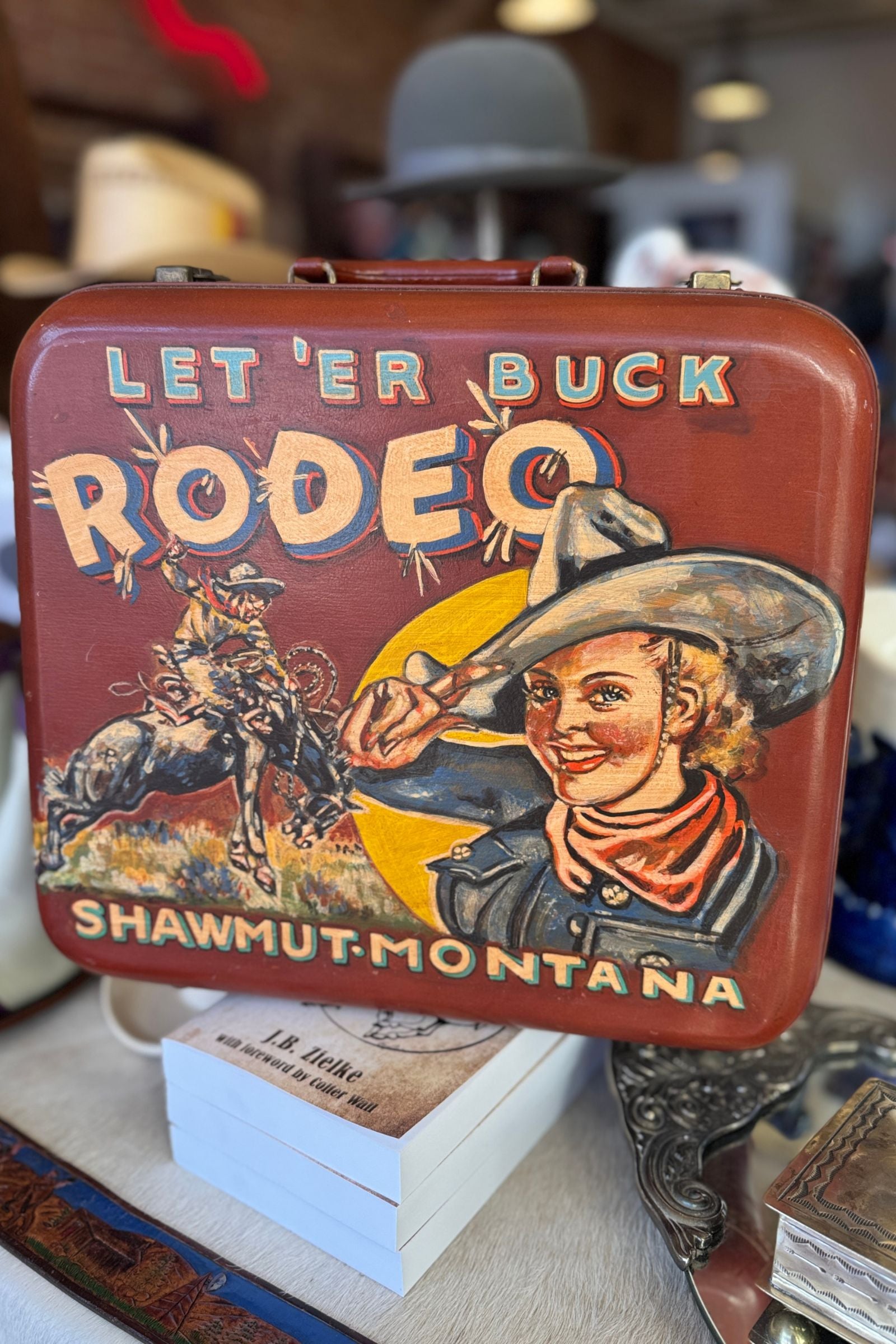 Hand Painted Leather Luggage Piece