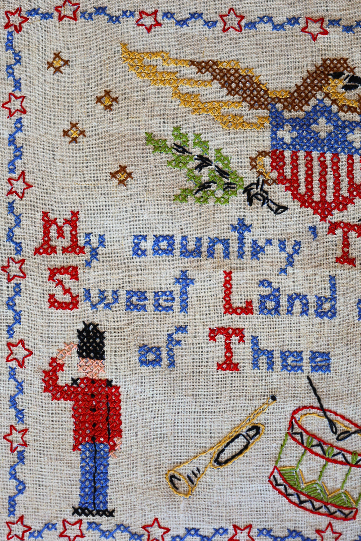 Americana Cross Stitch Piece