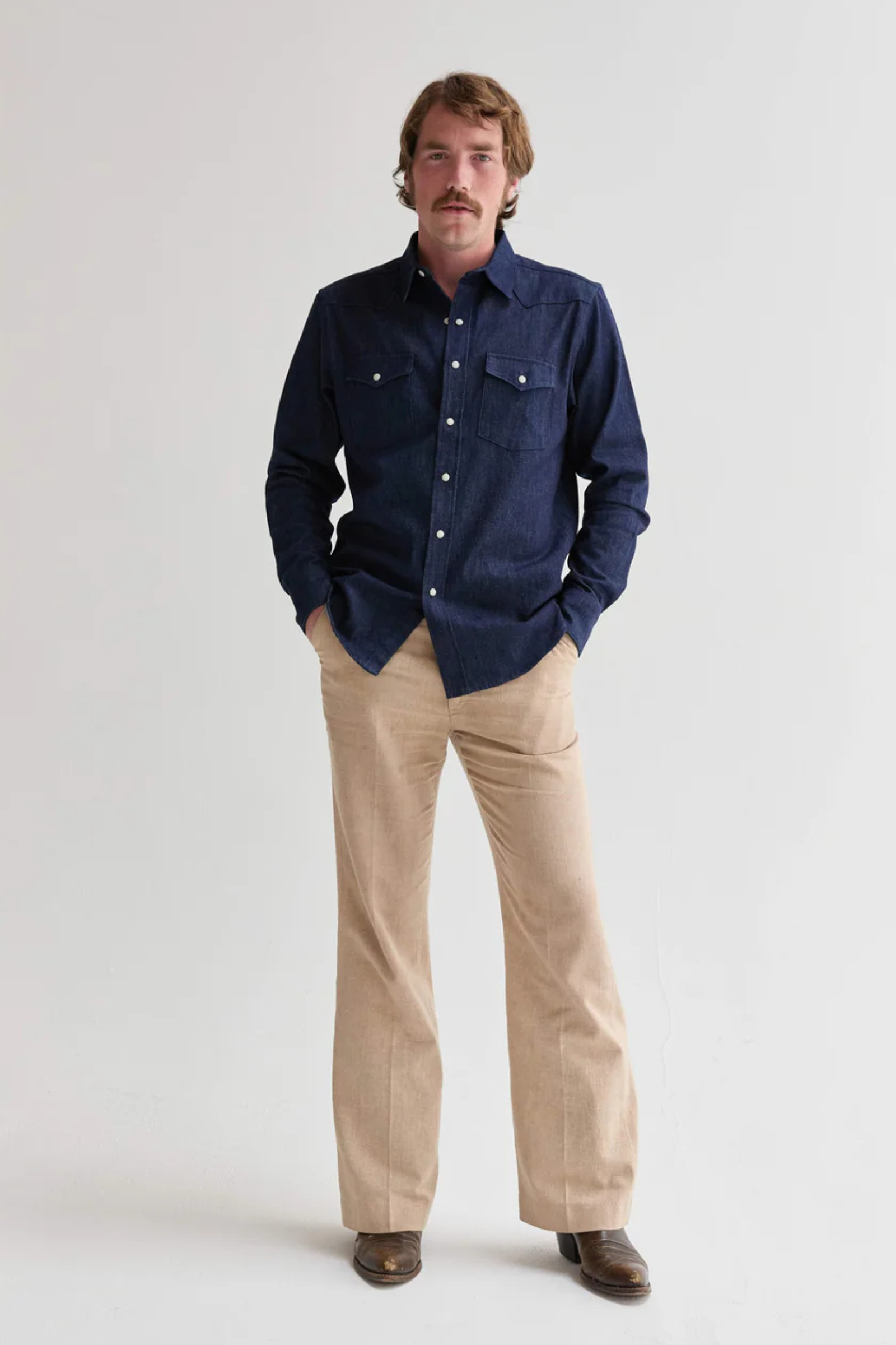 Indigo Denim Western Shirt