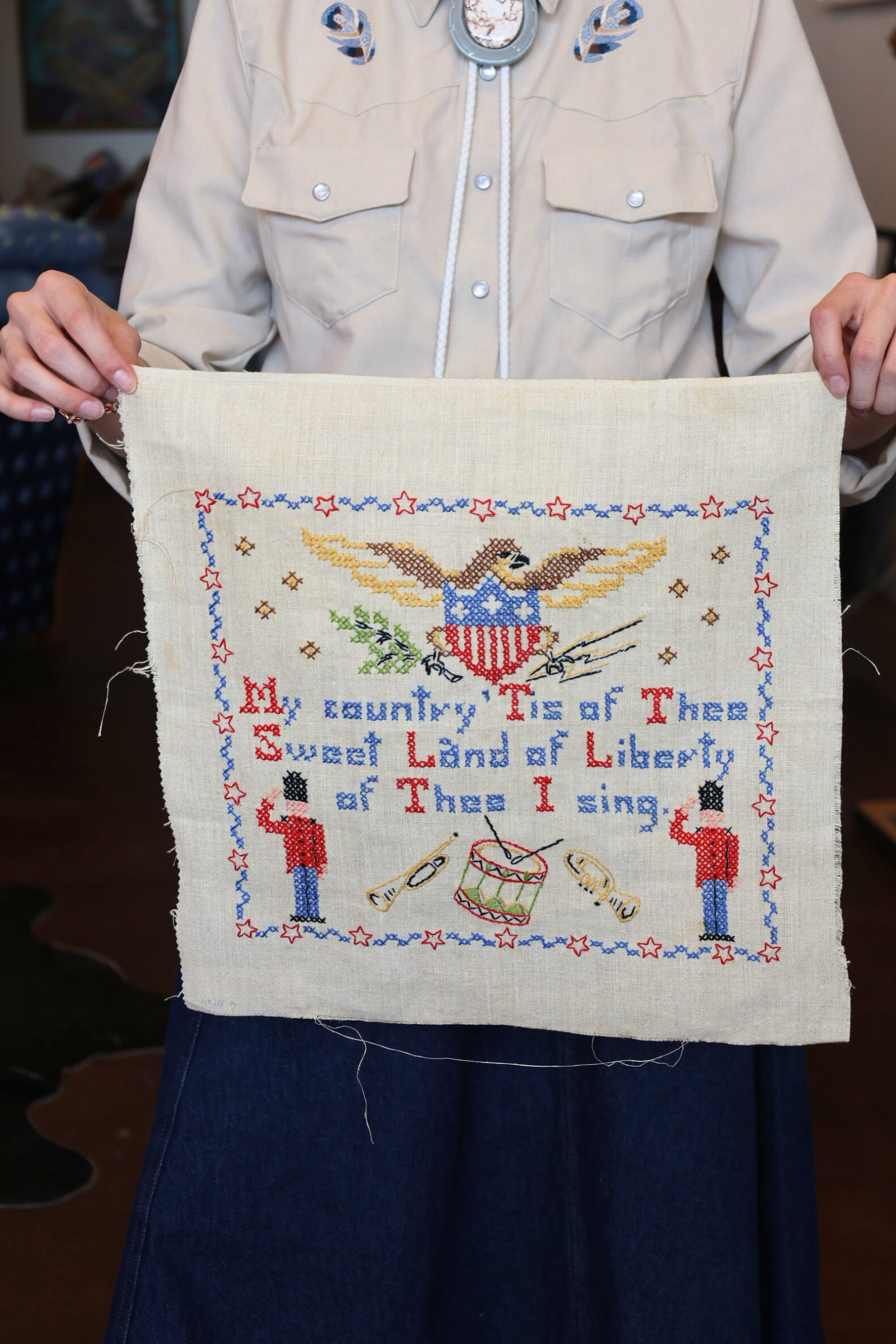 Americana Cross Stitch Piece