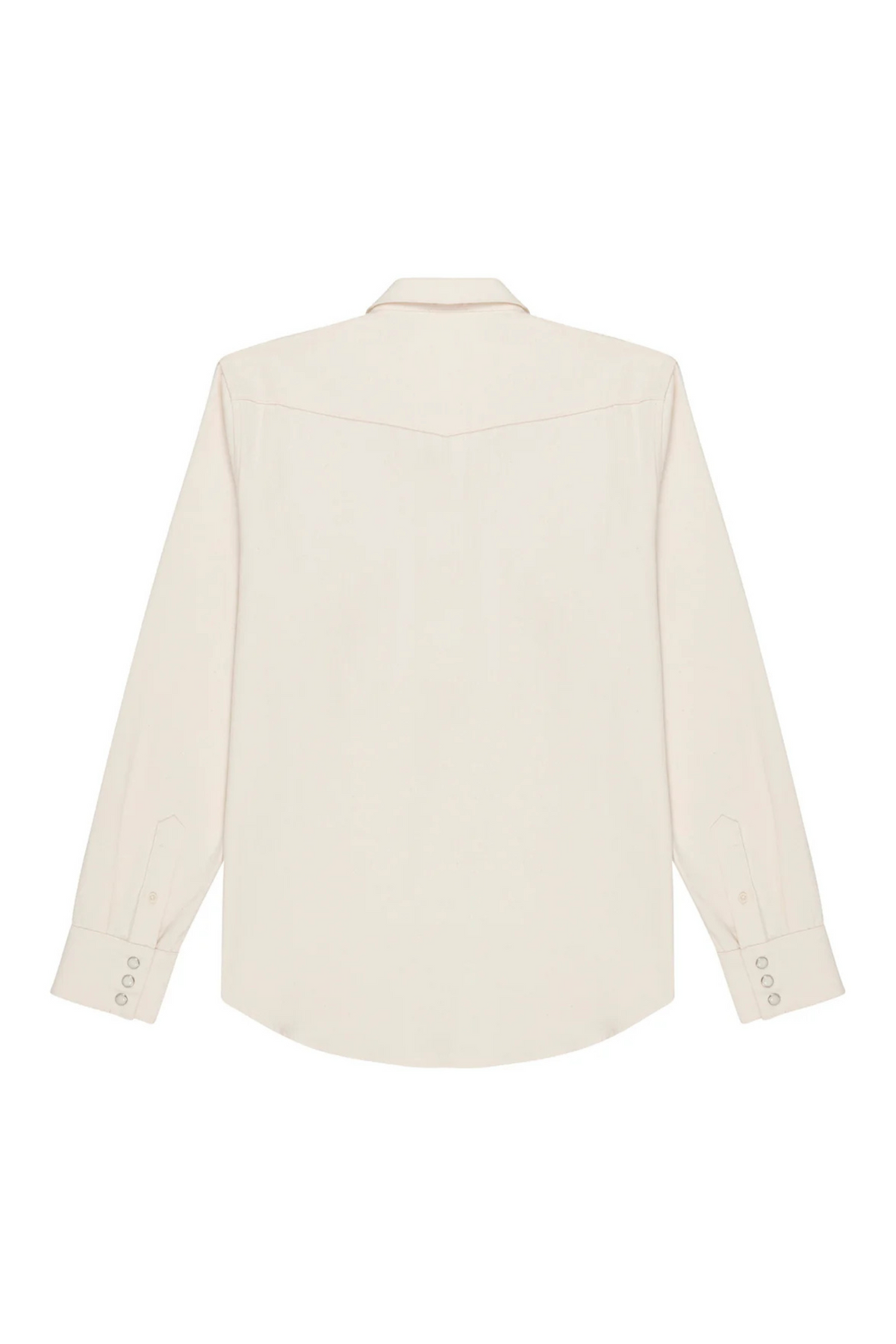 Bone Ecru Denim Long Sleeve Western Shirt