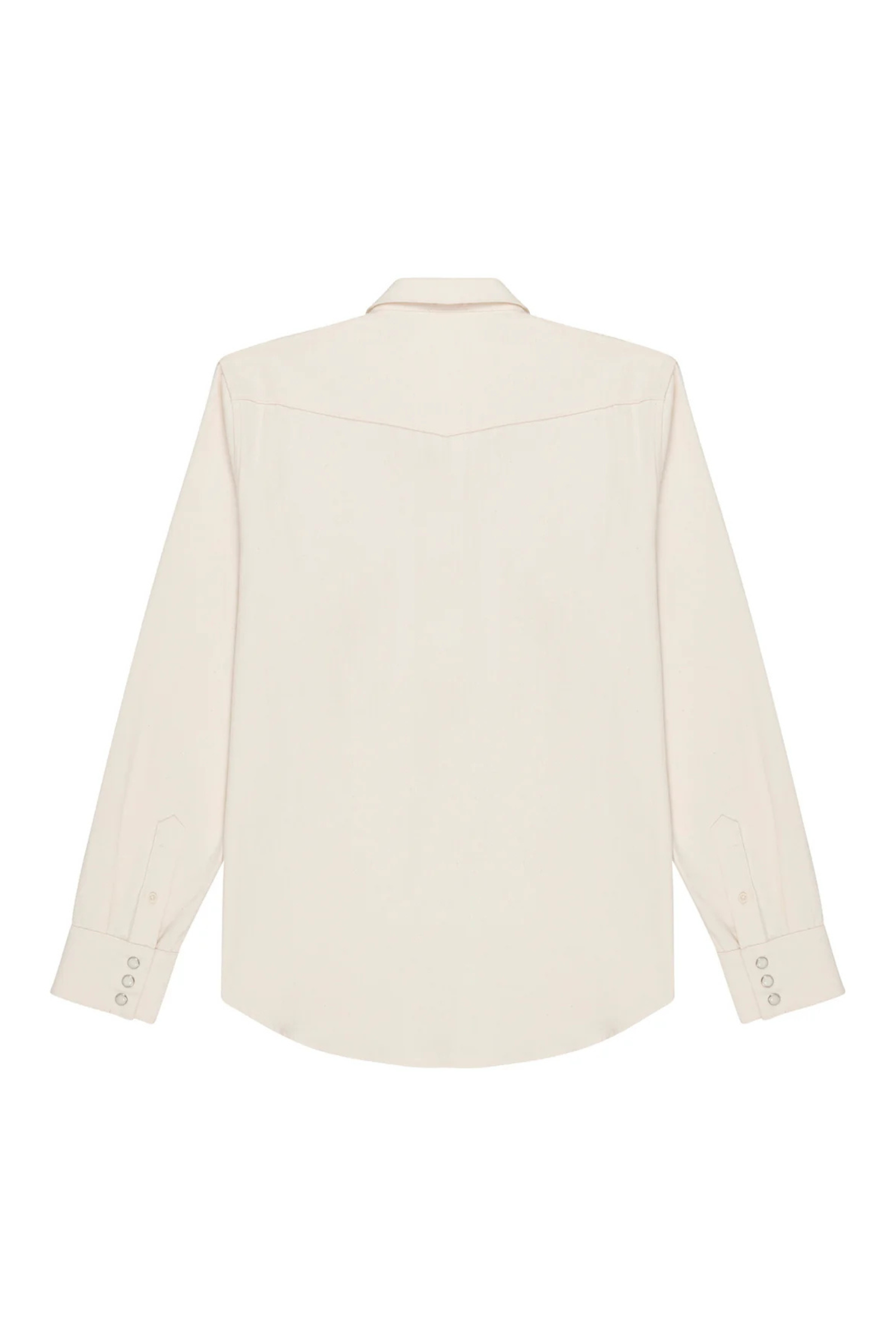 Bone Ecru Denim Long Sleeve Western Shirt