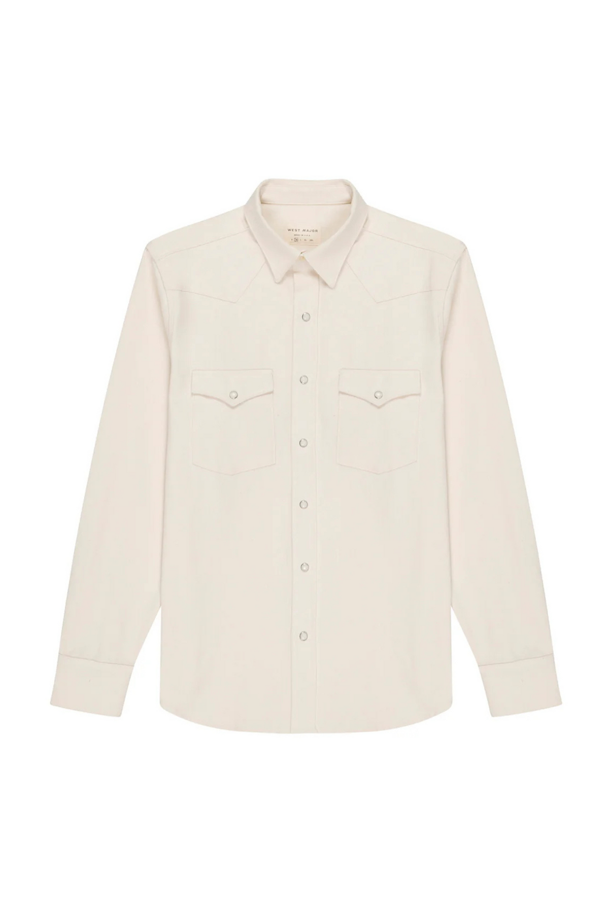 Bone Ecru Denim Long Sleeve Western Shirt