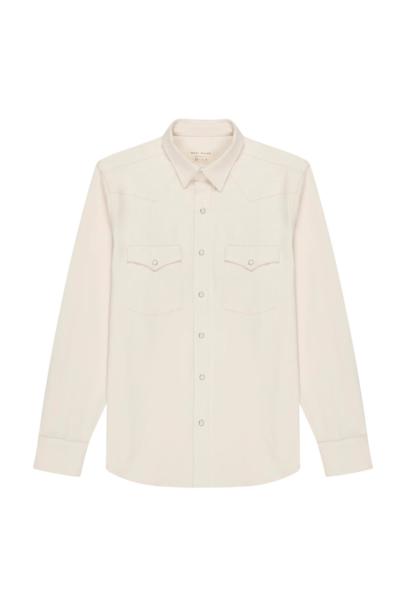 Bone Ecru Denim Long Sleeve Western Shirt