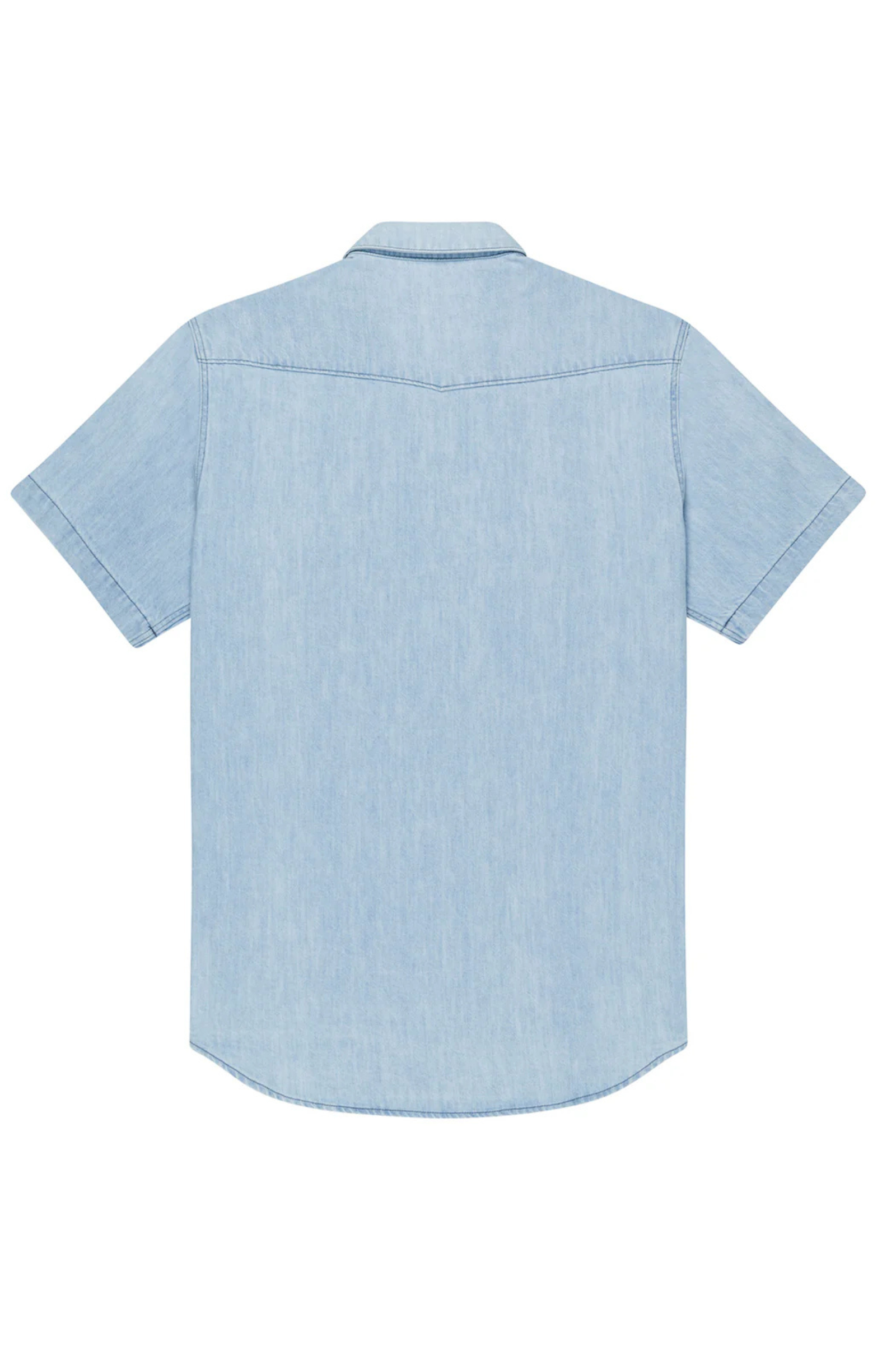 Washed Out Indigo Denim Western Shirt