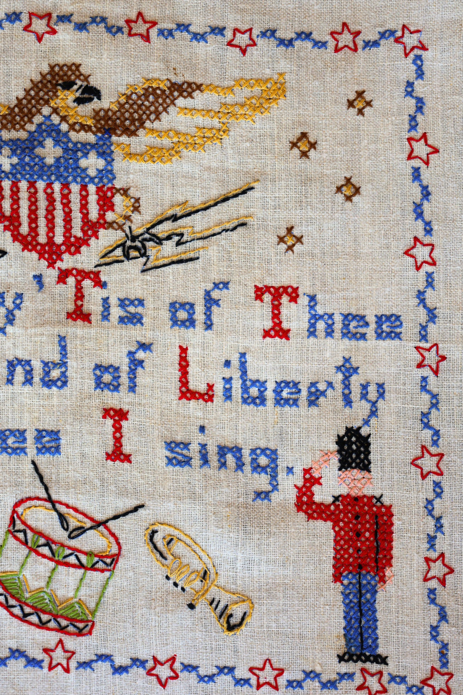 Americana Cross Stitch Piece