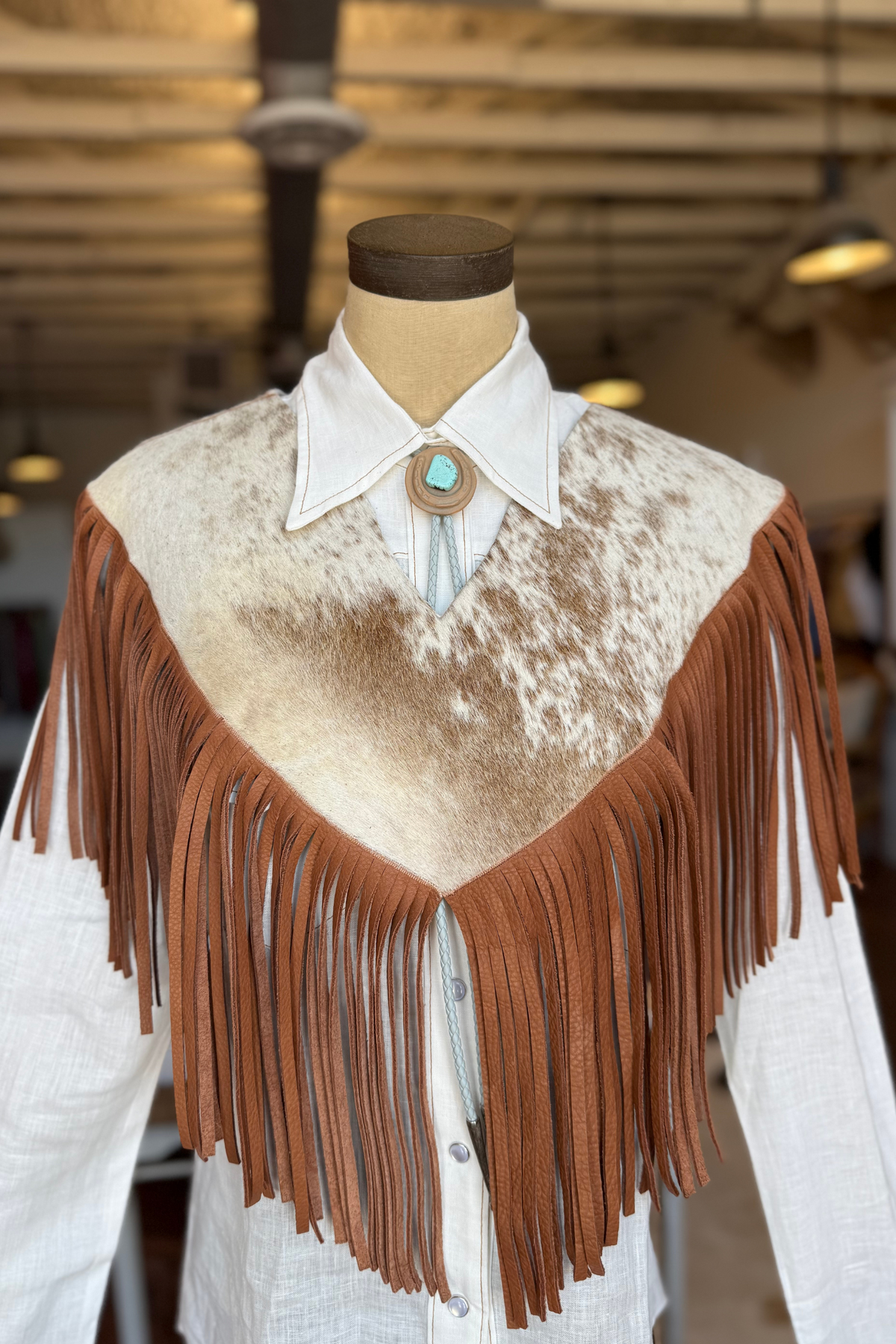 Hide and Fringe Gem Collar
