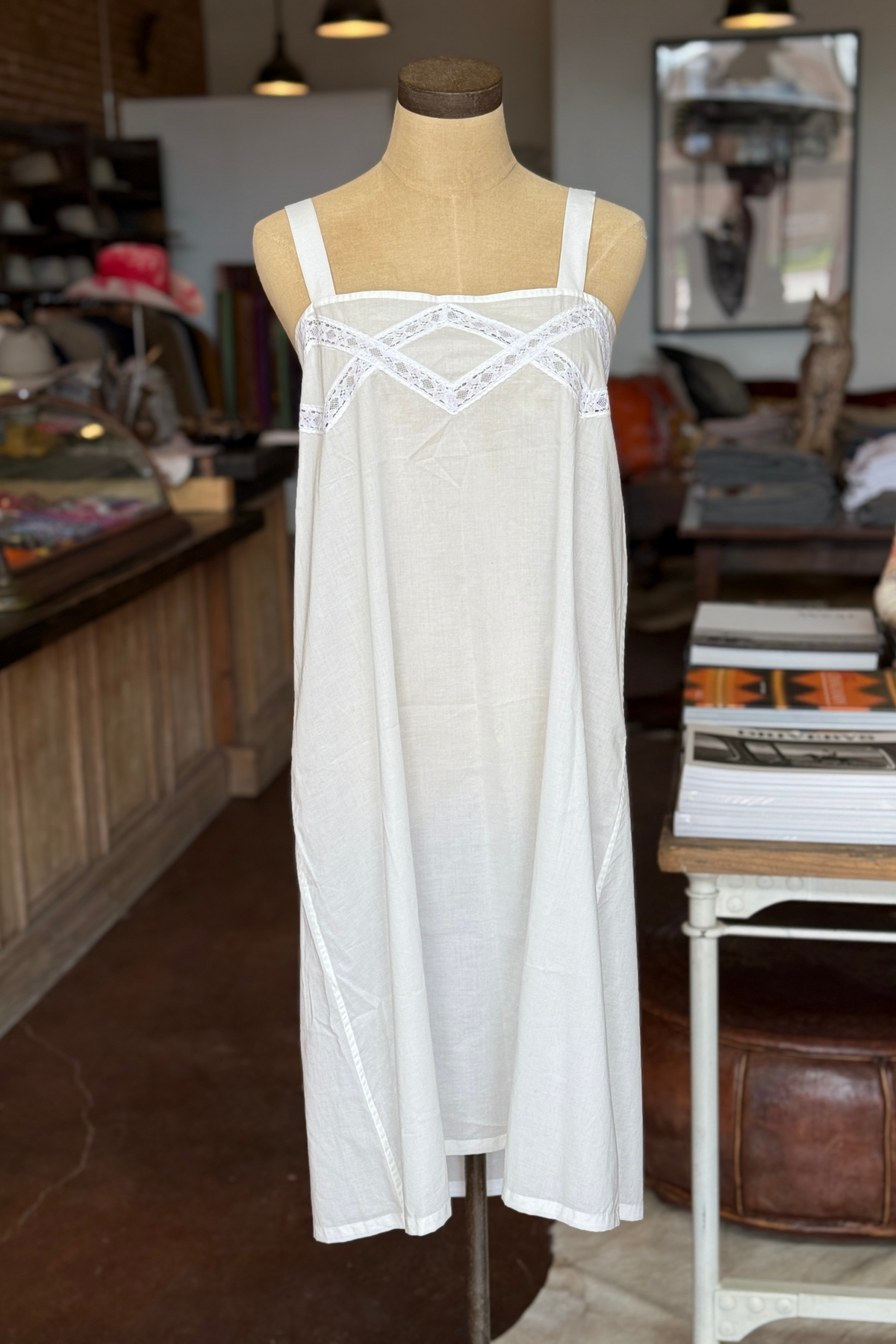White Cotton Lace Slip