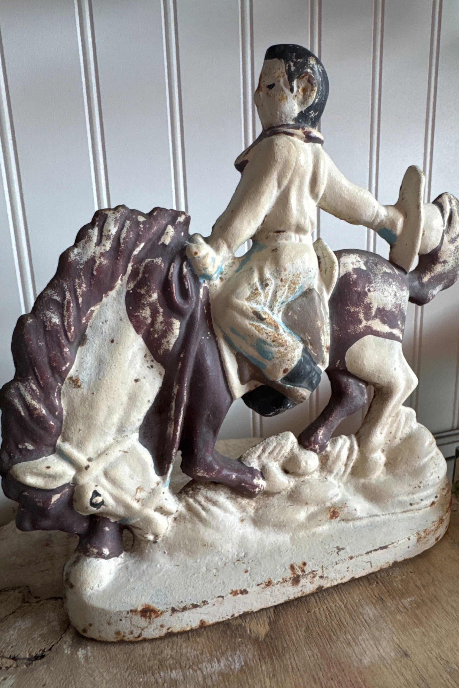 Cast Iron Bronc Rider Door Stop