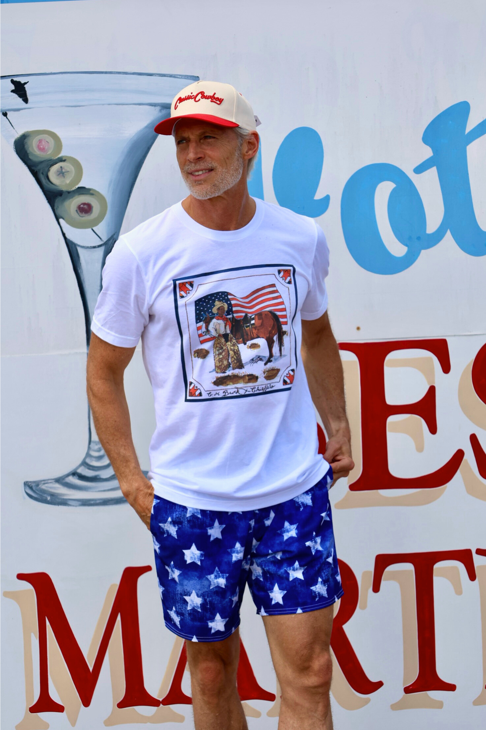 Yeehaw Stars Men's Swim Trunks