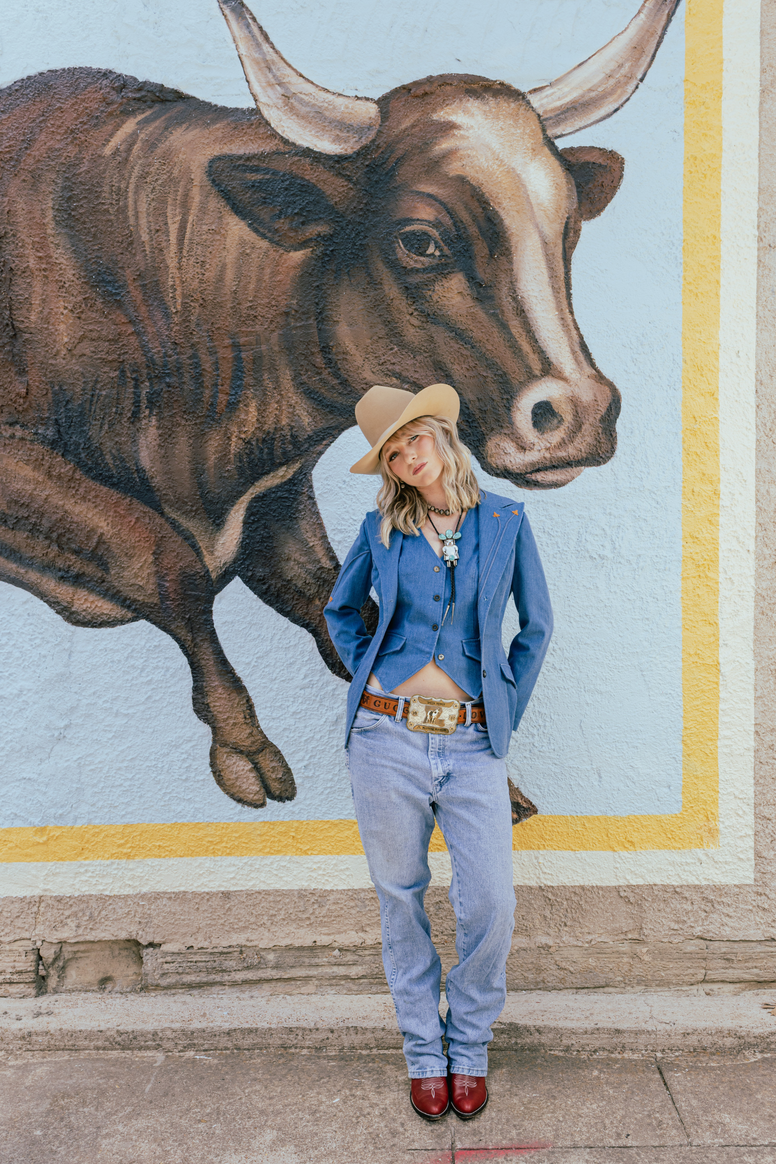 H Bar C Chambray Blazer & Vest Set