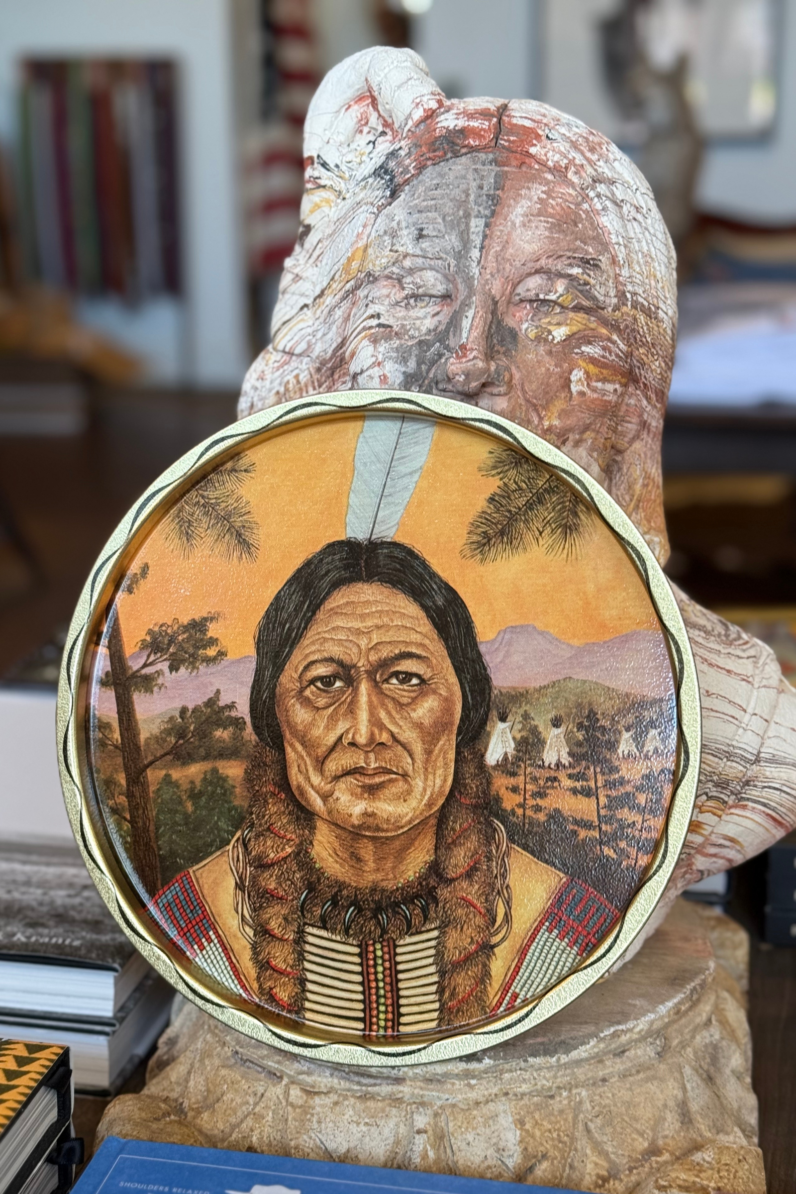 Sitting Bull Indian Serving Tray