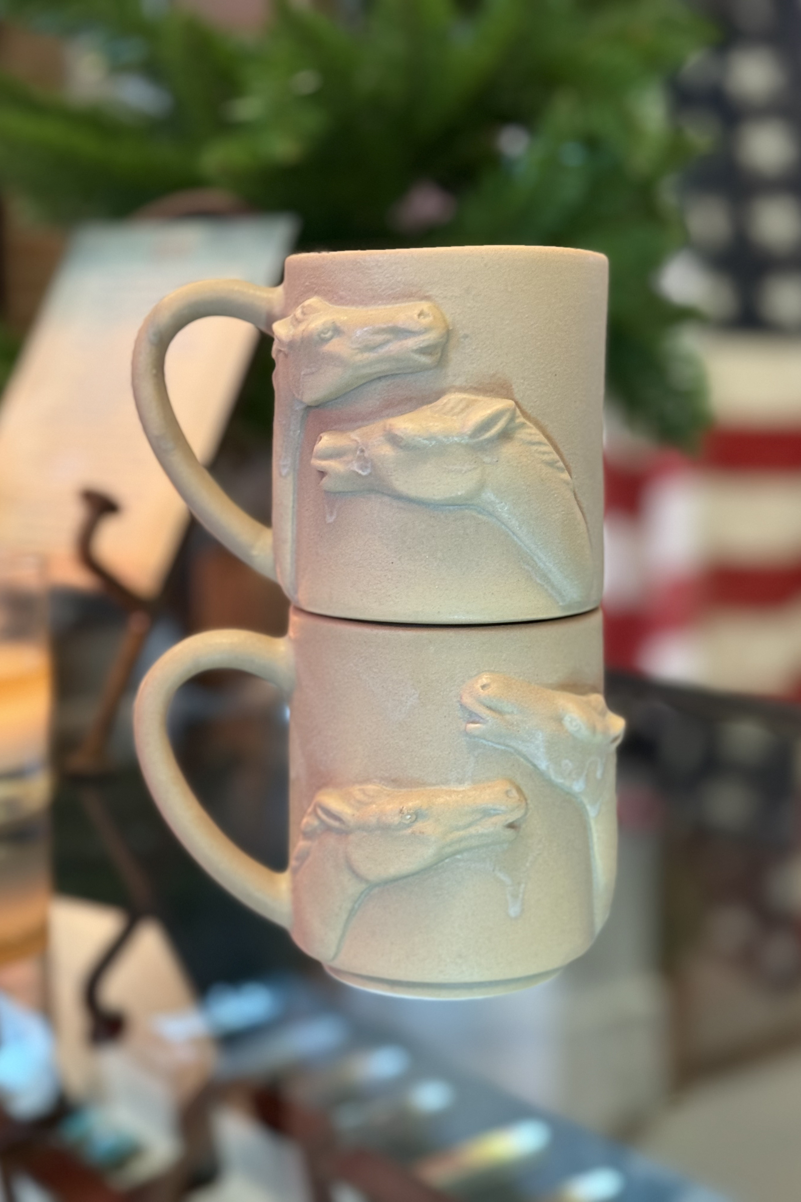 Two Horse Stacking Mug in Buckskin