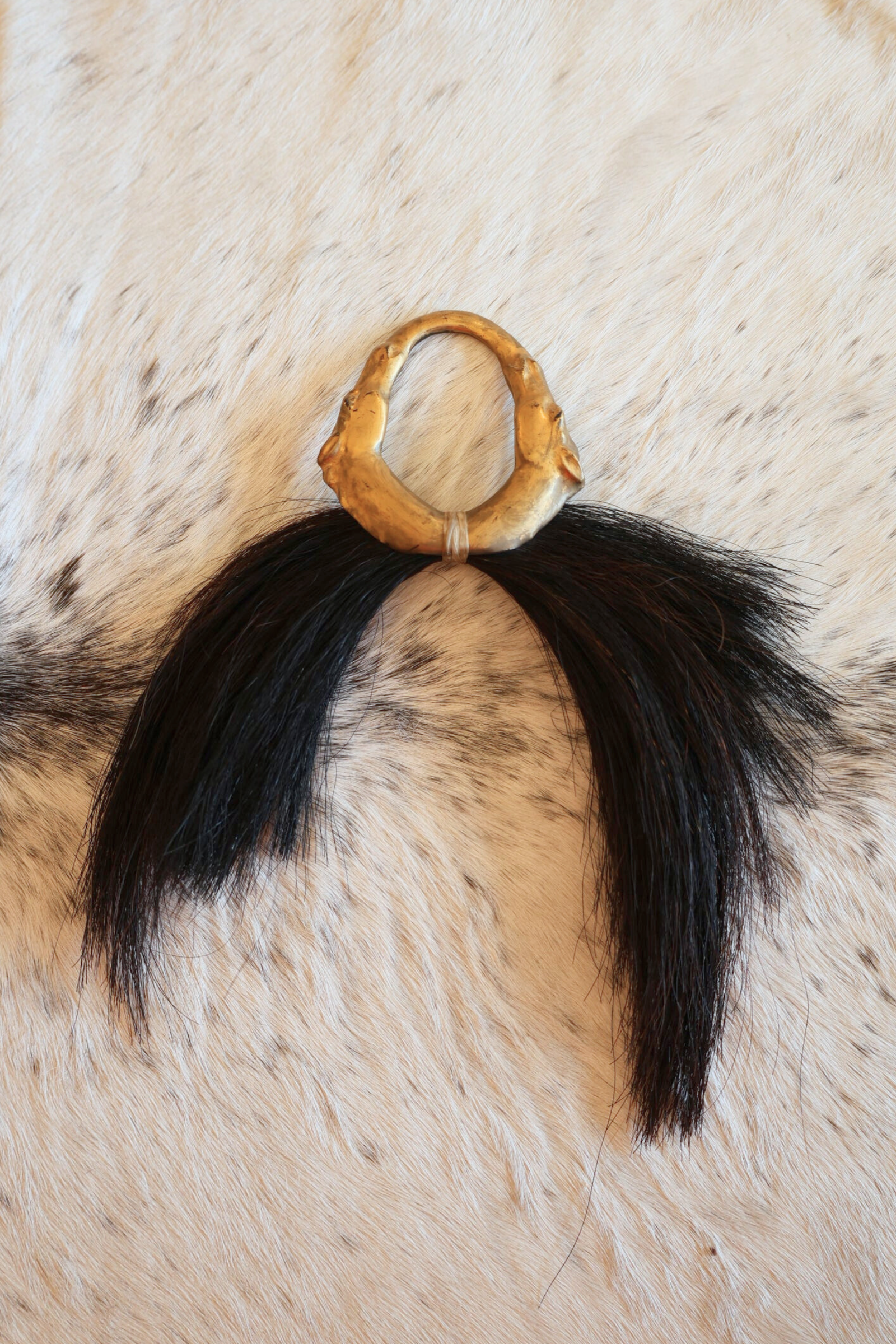 All The Clay Horses Matte Gold Wall Hang