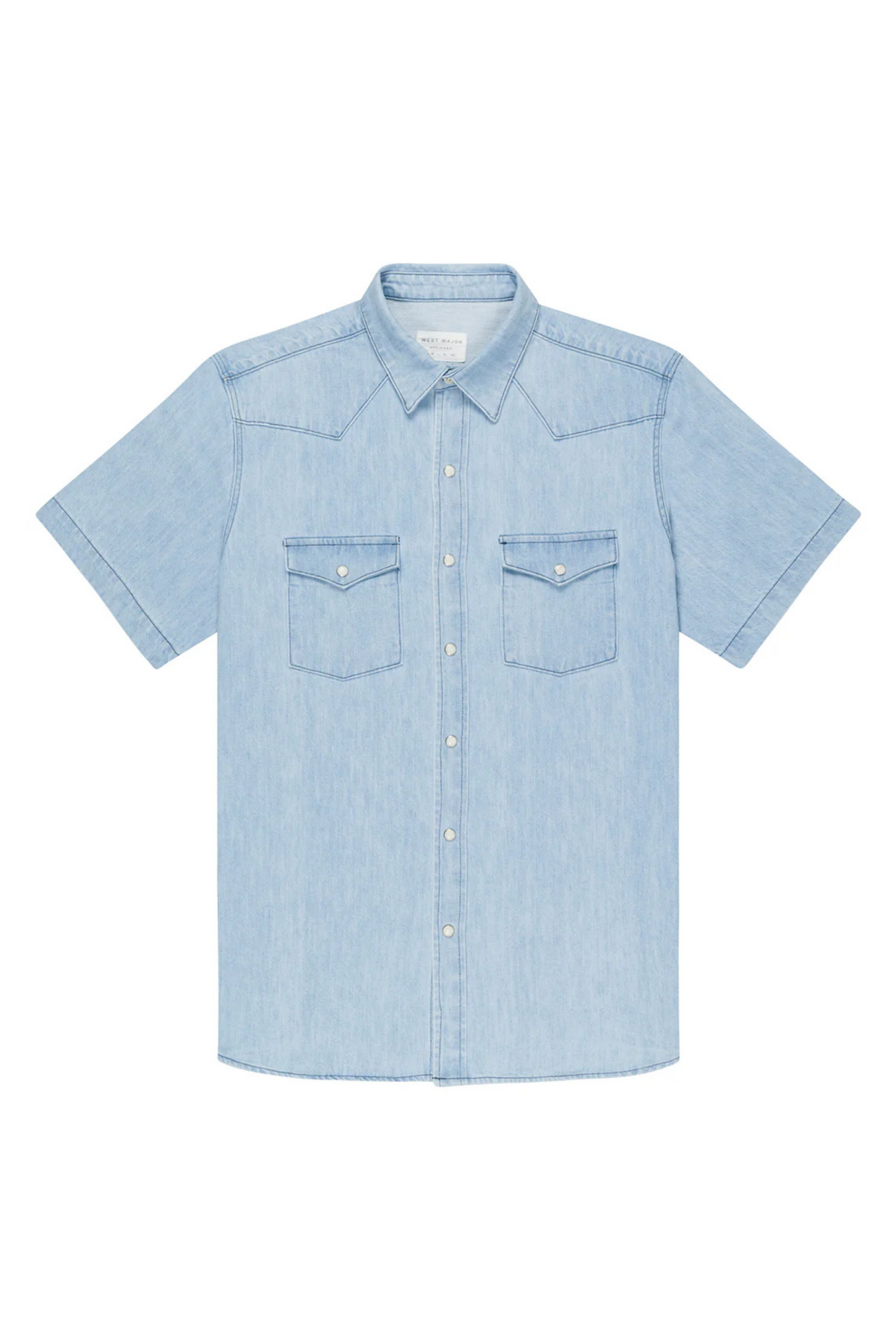Washed Out Indigo Denim Western Shirt