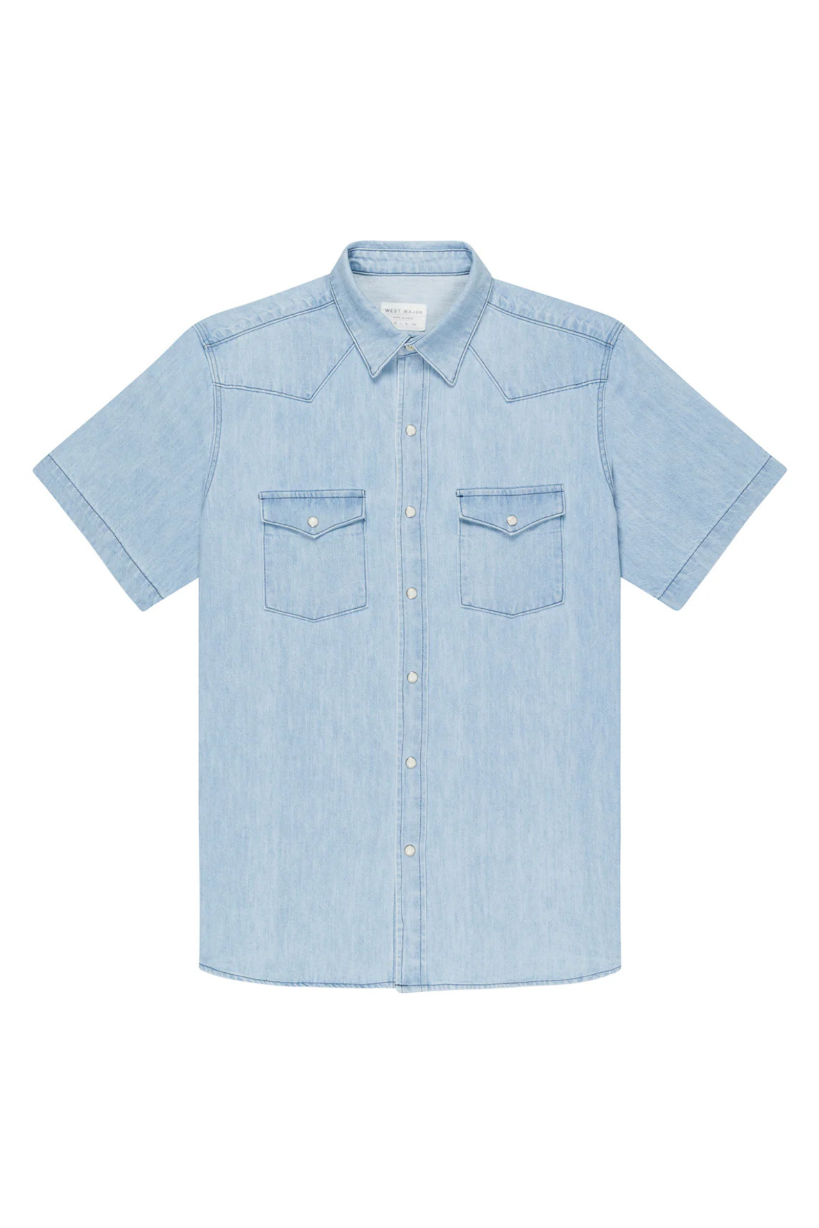 Washed Out Indigo Denim Western Shirt