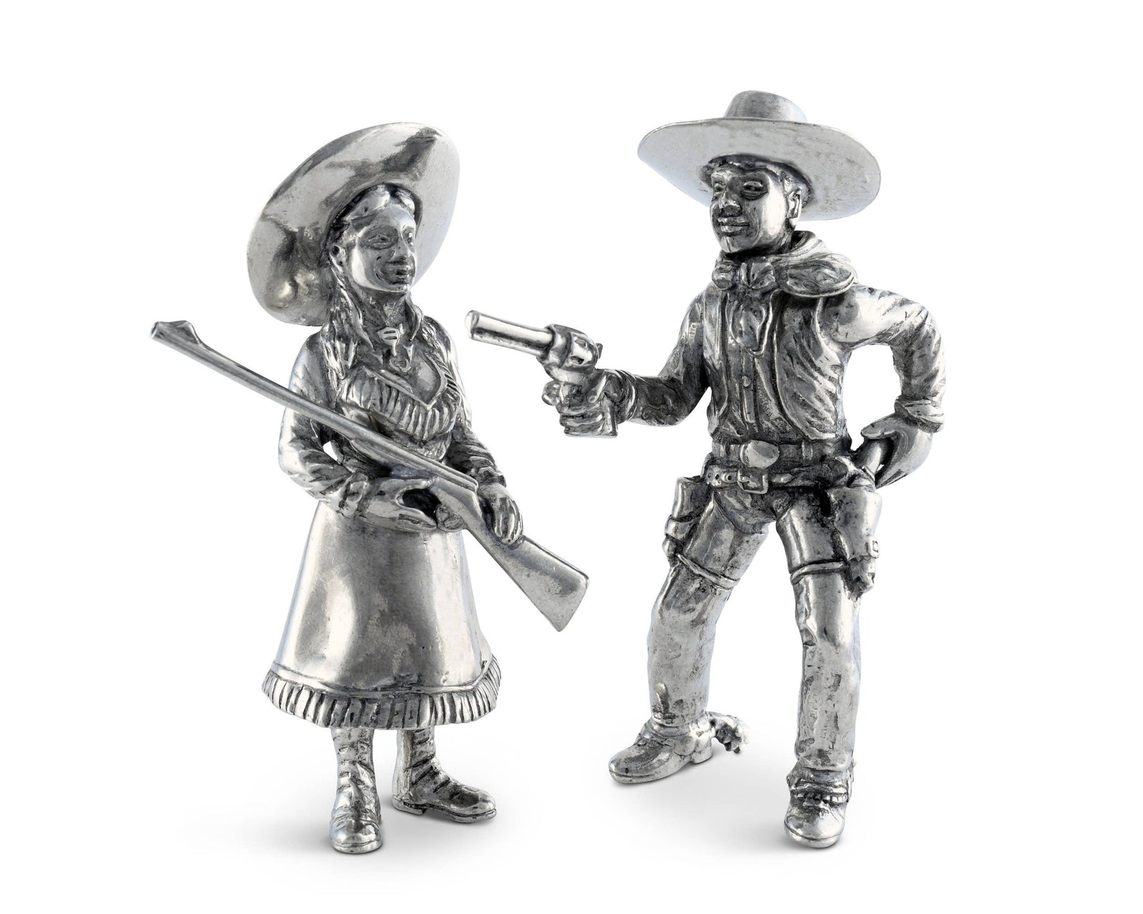 Pewter Cowpoke Couple Salt & Pepper Set